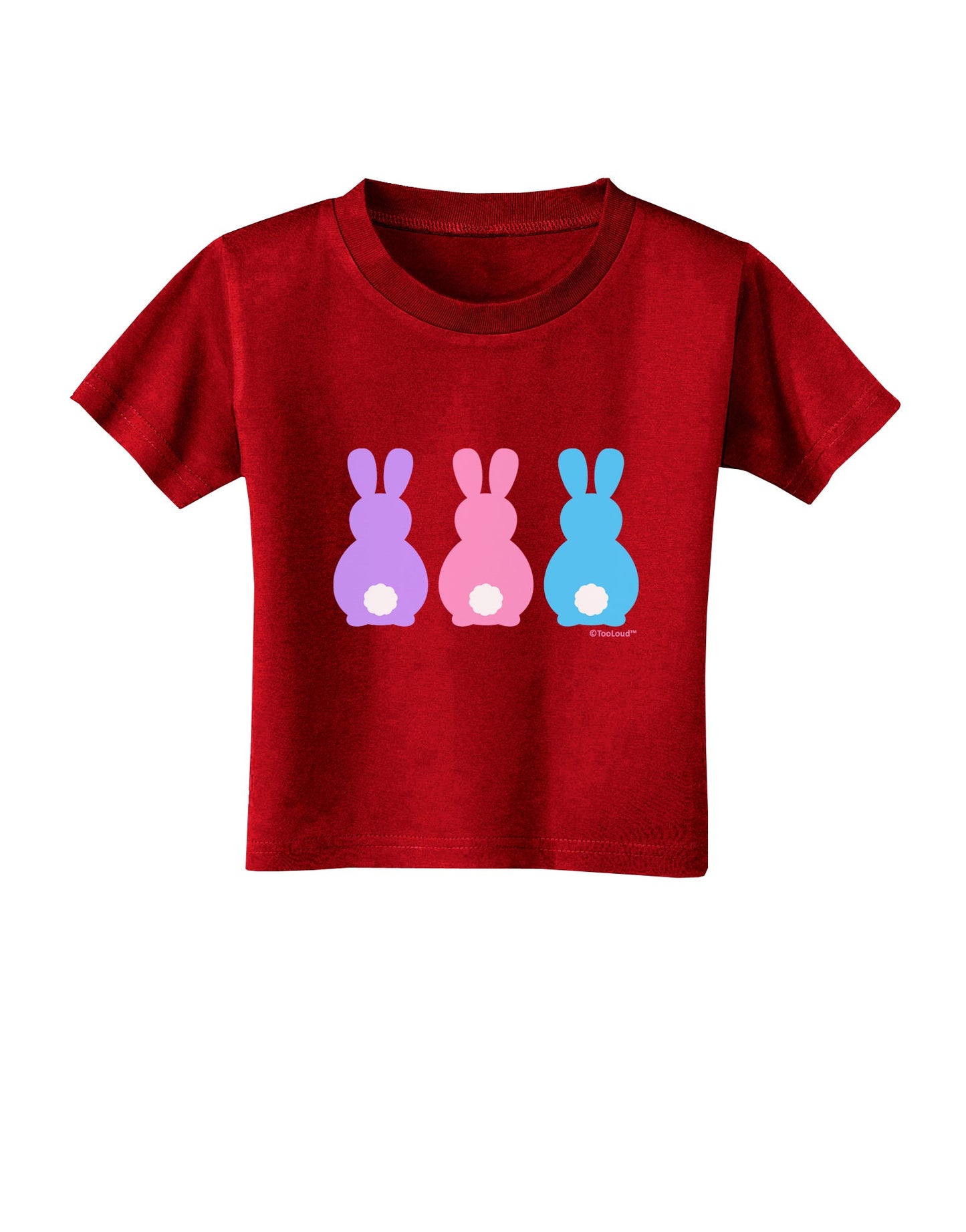 Three Easter Bunnies - Pastels Toddler T-Shirt Dark by TooLoud-Toddler T-Shirt-TooLoud-Red-2T-Davson Sales
