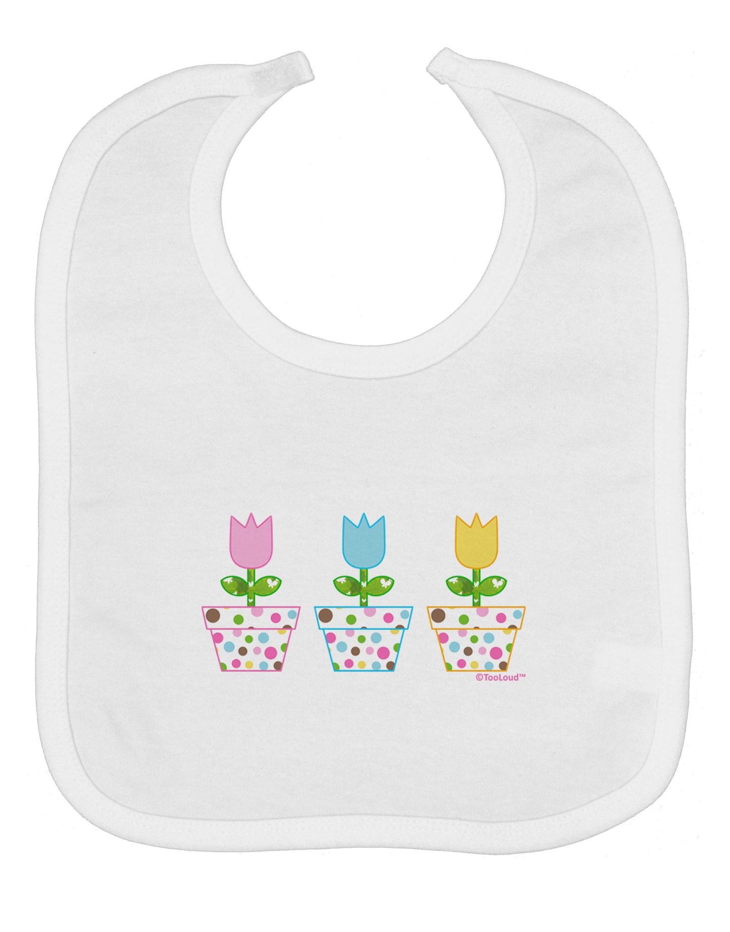 Three Easter Tulips Baby Bib by TooLoud