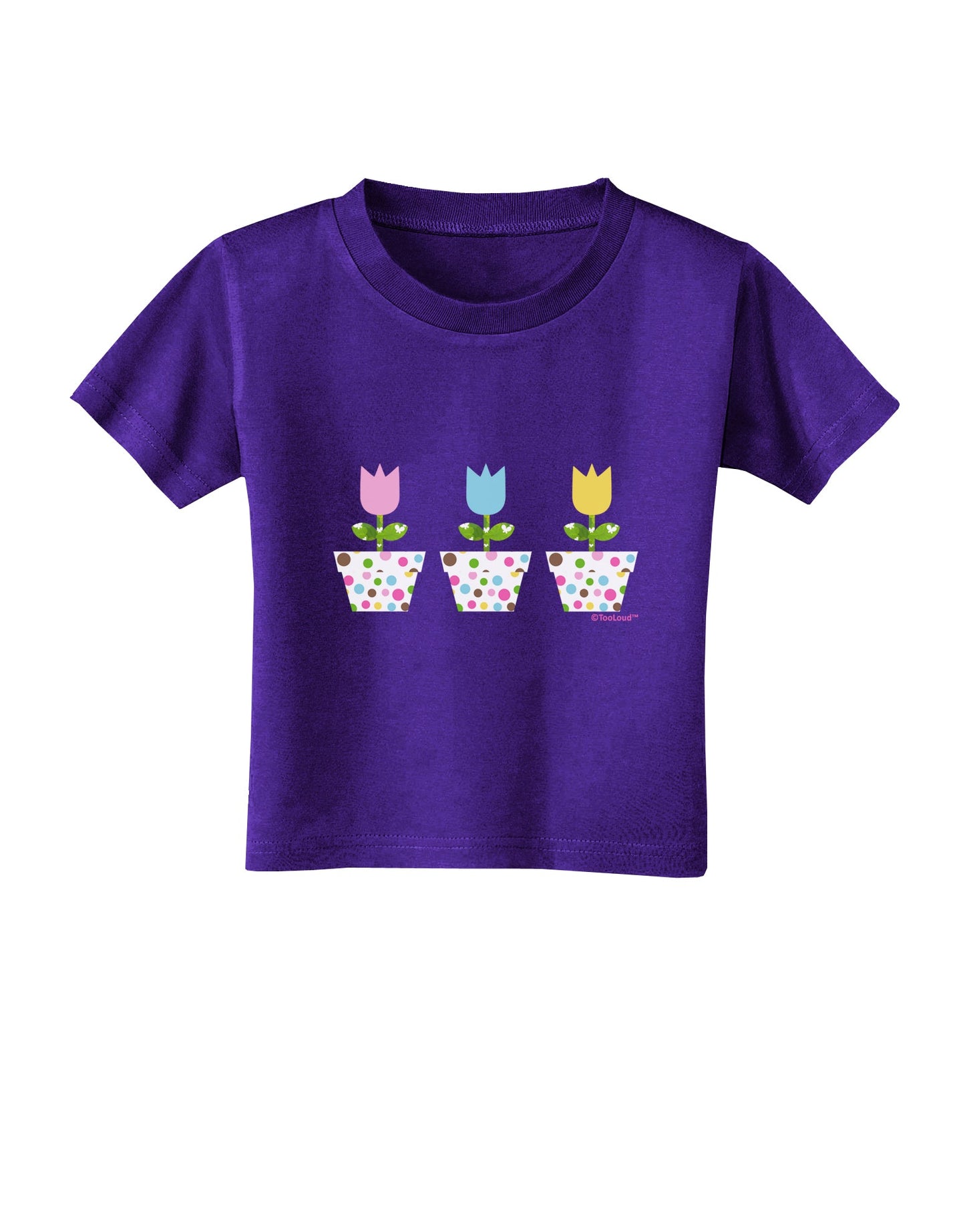 Three Easter Tulips Toddler T-Shirt Dark by TooLoud-Toddler T-Shirt-TooLoud-Purple-2T-Davson Sales
