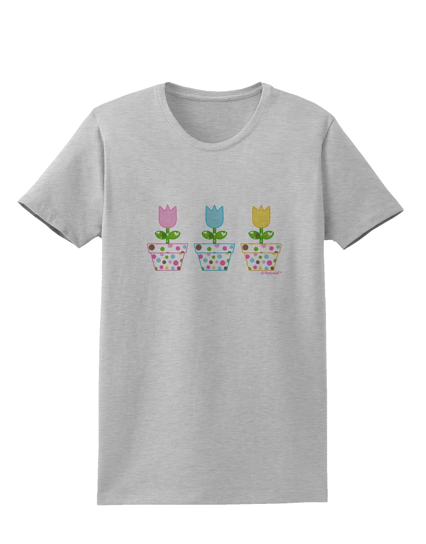 Three Easter Tulips Womens T-Shirt by TooLoud-Womens T-Shirt-TooLoud-AshGray-X-Small-Davson Sales