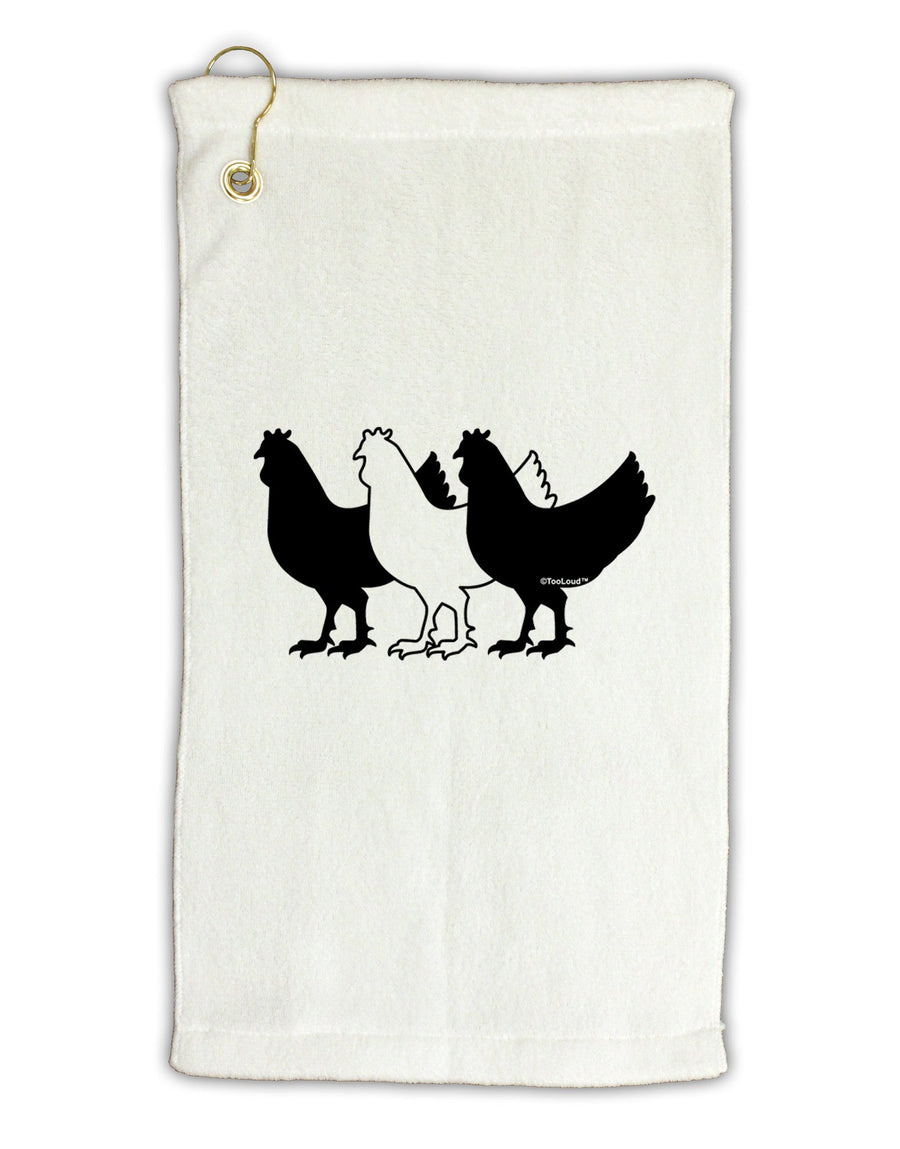 Three French Hens Micro Terry Gromet Golf Towel 11&#x22;x19-Golf Towel-TooLoud-White-Davson Sales
