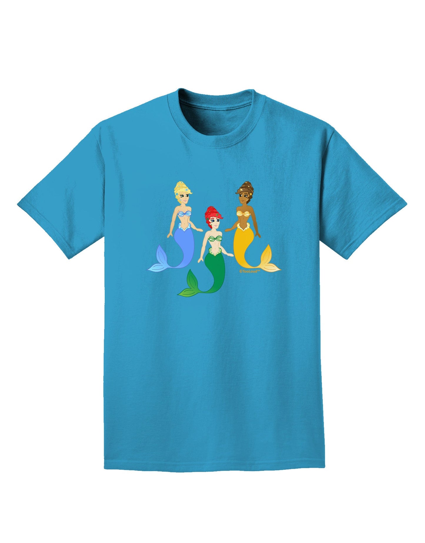 Three Mermaids Adult Dark T-Shirt-Mens T-Shirt-TooLoud-Turquoise-Small-Davson Sales