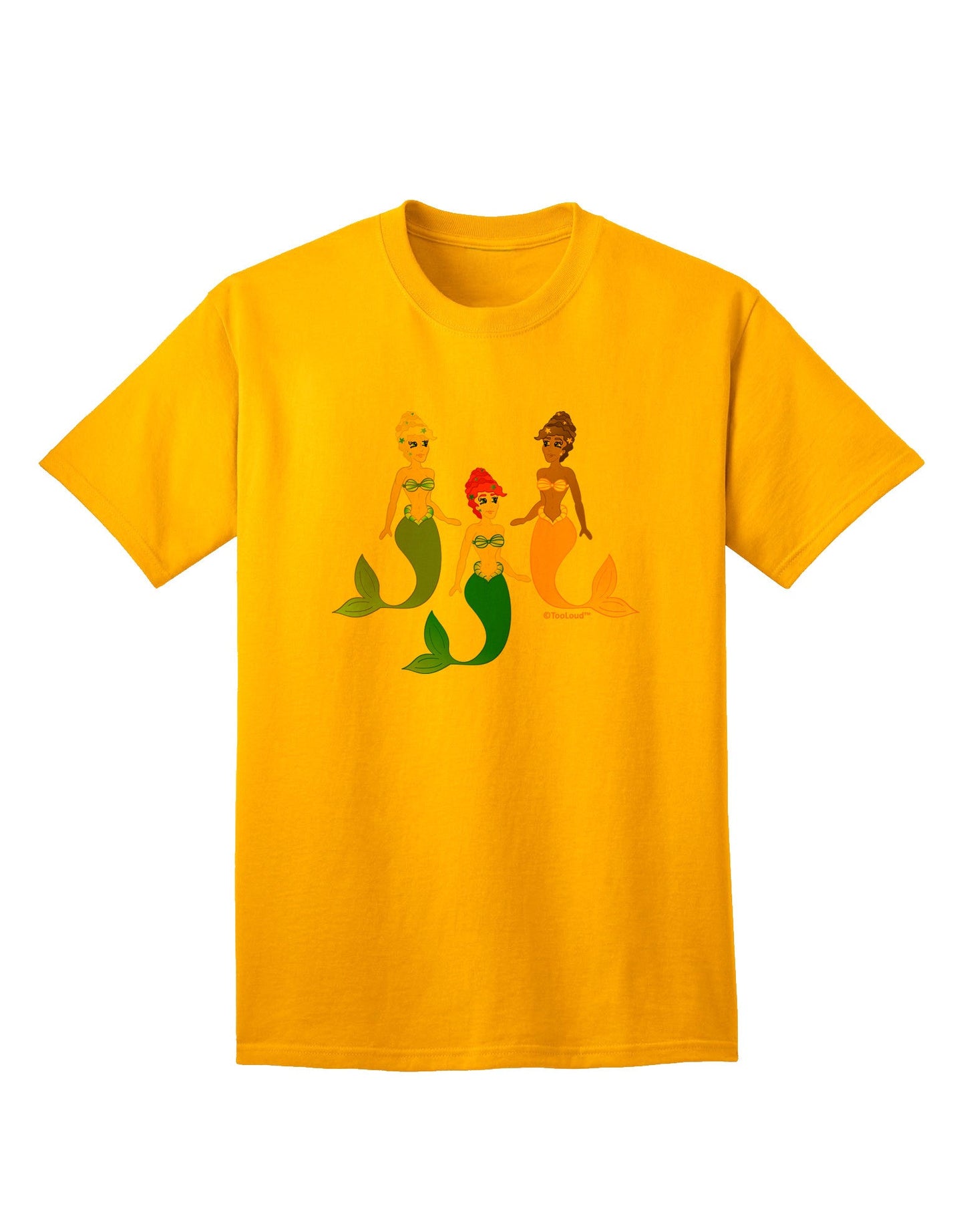 Three Mermaids Adult T-Shirt-Mens T-Shirt-TooLoud-Gold-Small-Davson Sales