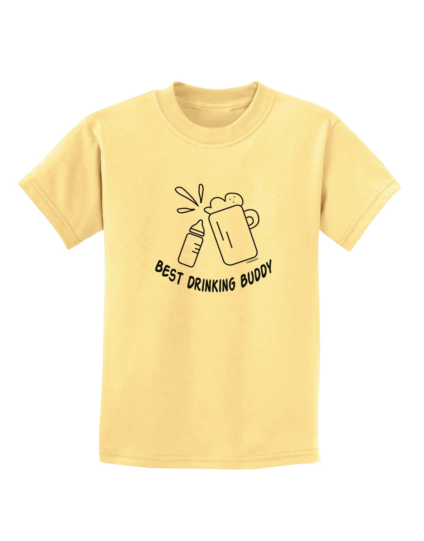 TooLoud Best Drinking Buddy Childrens T-Shirt-Childrens T-Shirt-TooLoud-Daffodil-Yellow-X-Small-Davson Sales