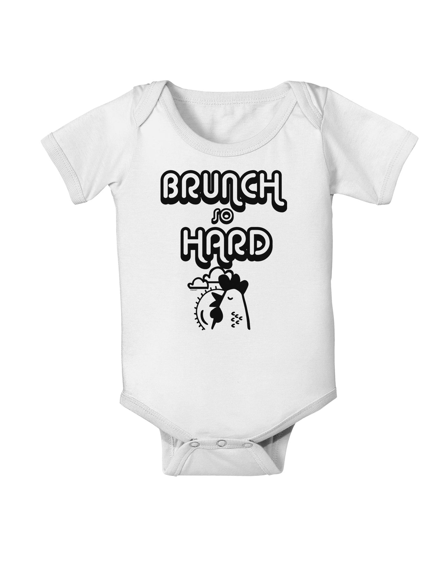 TooLoud Brunch So Hard Hen Baby Romper Bodysuit-Baby Romper-TooLoud-White-06-Months-Davson Sales