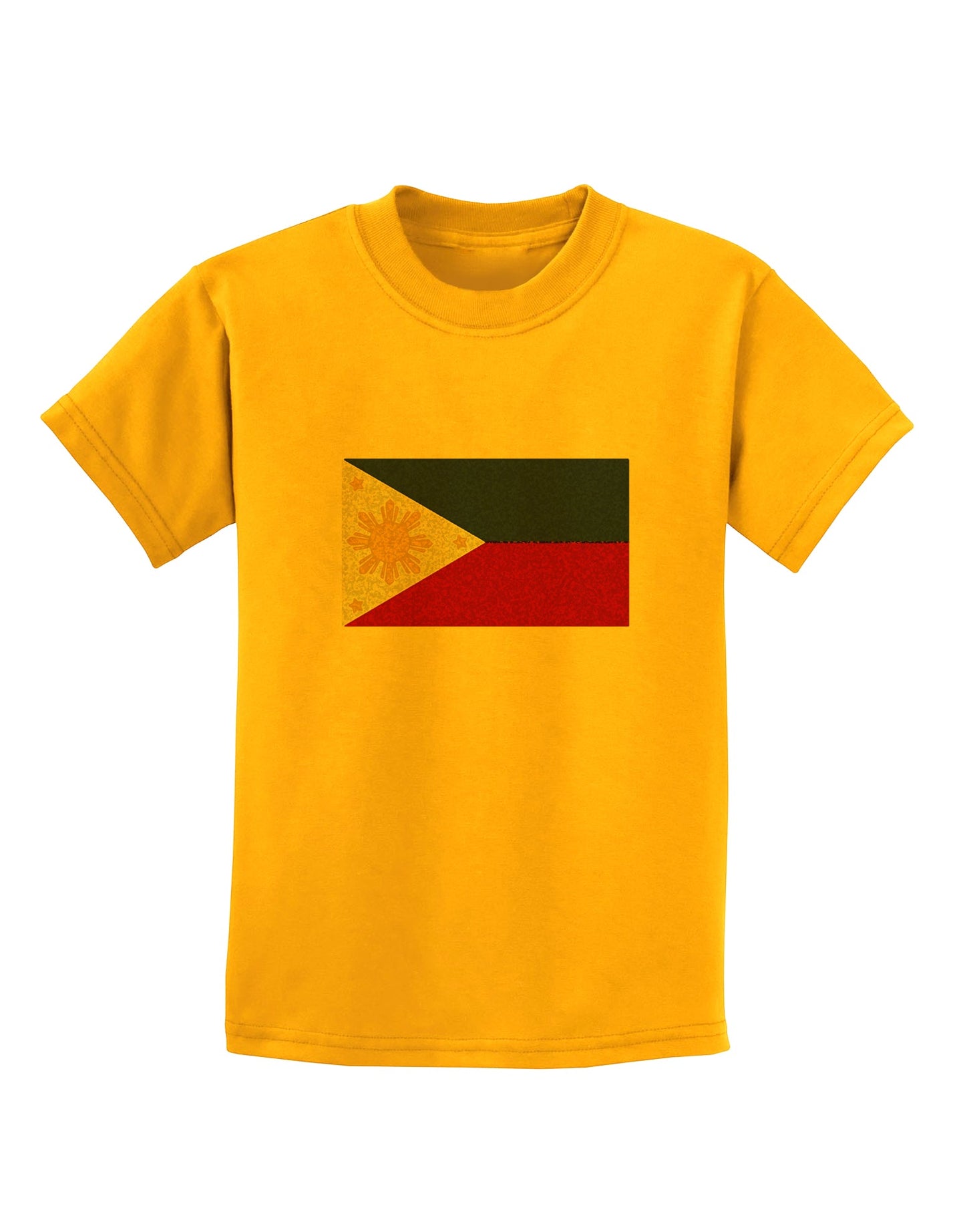 TooLoud Distressed Philippines Flag Childrens T-Shirt-Childrens T-Shirt-TooLoud-Gold-X-Small-Davson Sales