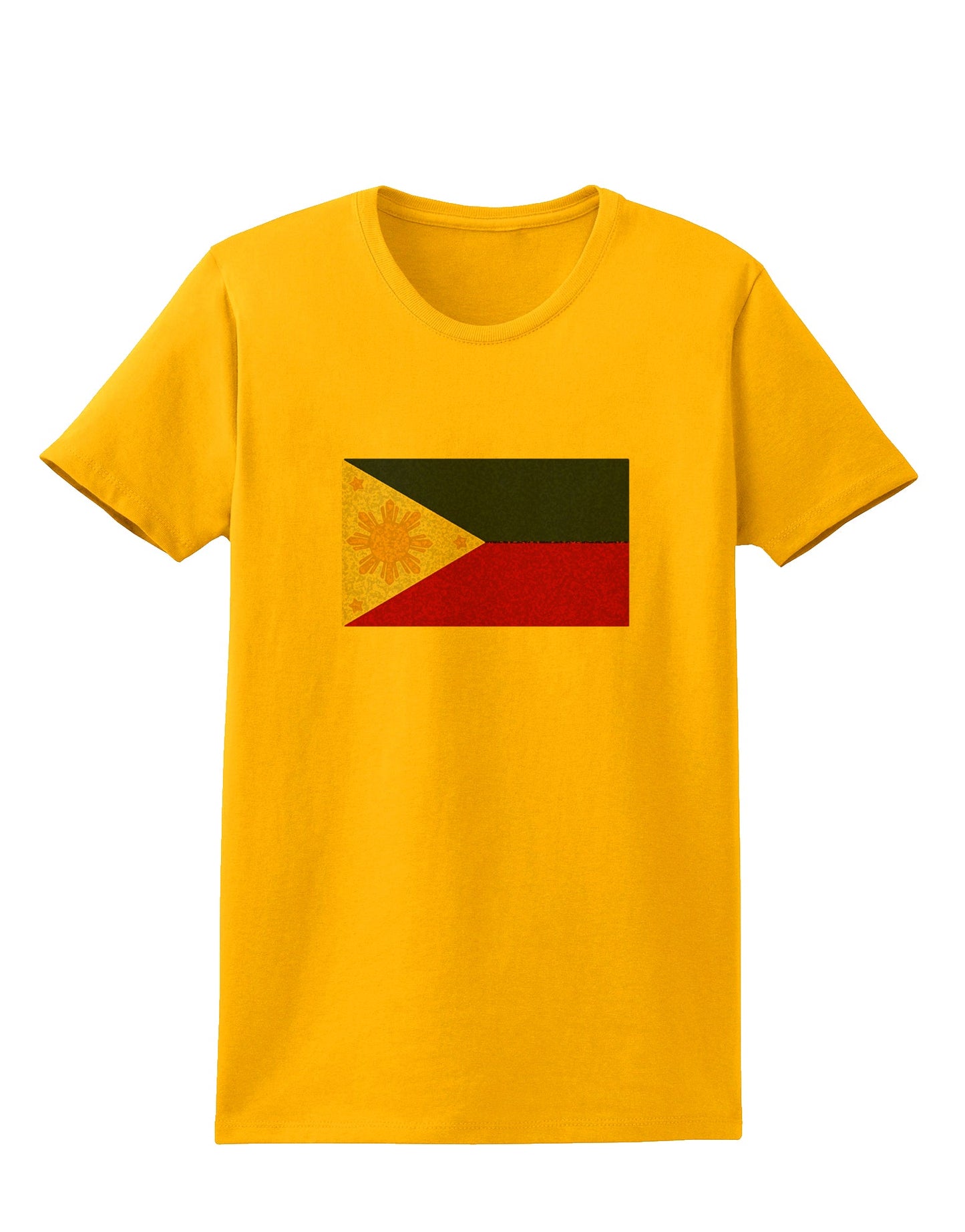 TooLoud Distressed Philippines Flag Womens T-Shirt-Womens T-Shirt-TooLoud-Gold-X-Small-Davson Sales