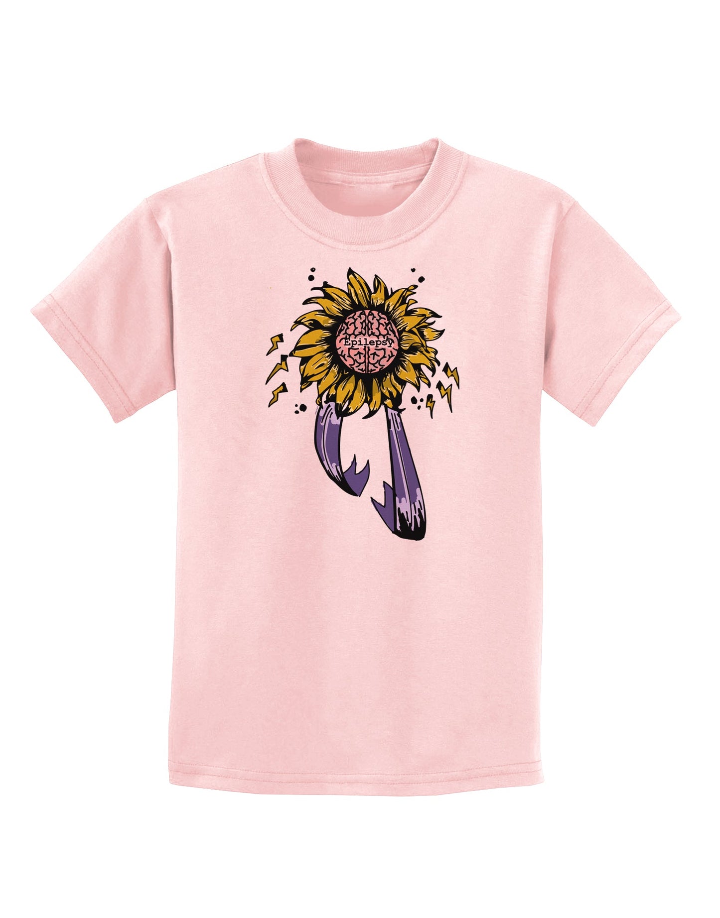 TooLoud Epilepsy Awareness Childrens T-Shirt-Childrens T-Shirt-TooLoud-PalePink-X-Small-Davson Sales
