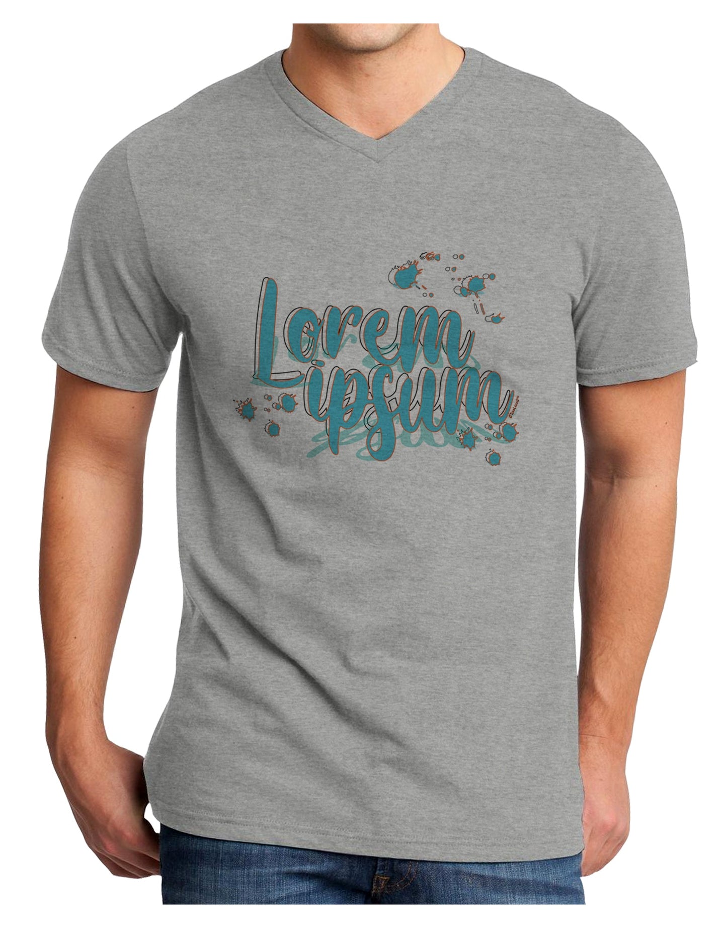 TooLoud Lorem Ipsum Adult V-Neck T-shirt-Mens V-Neck T-Shirt-TooLoud-HeatherGray-Small-Davson Sales
