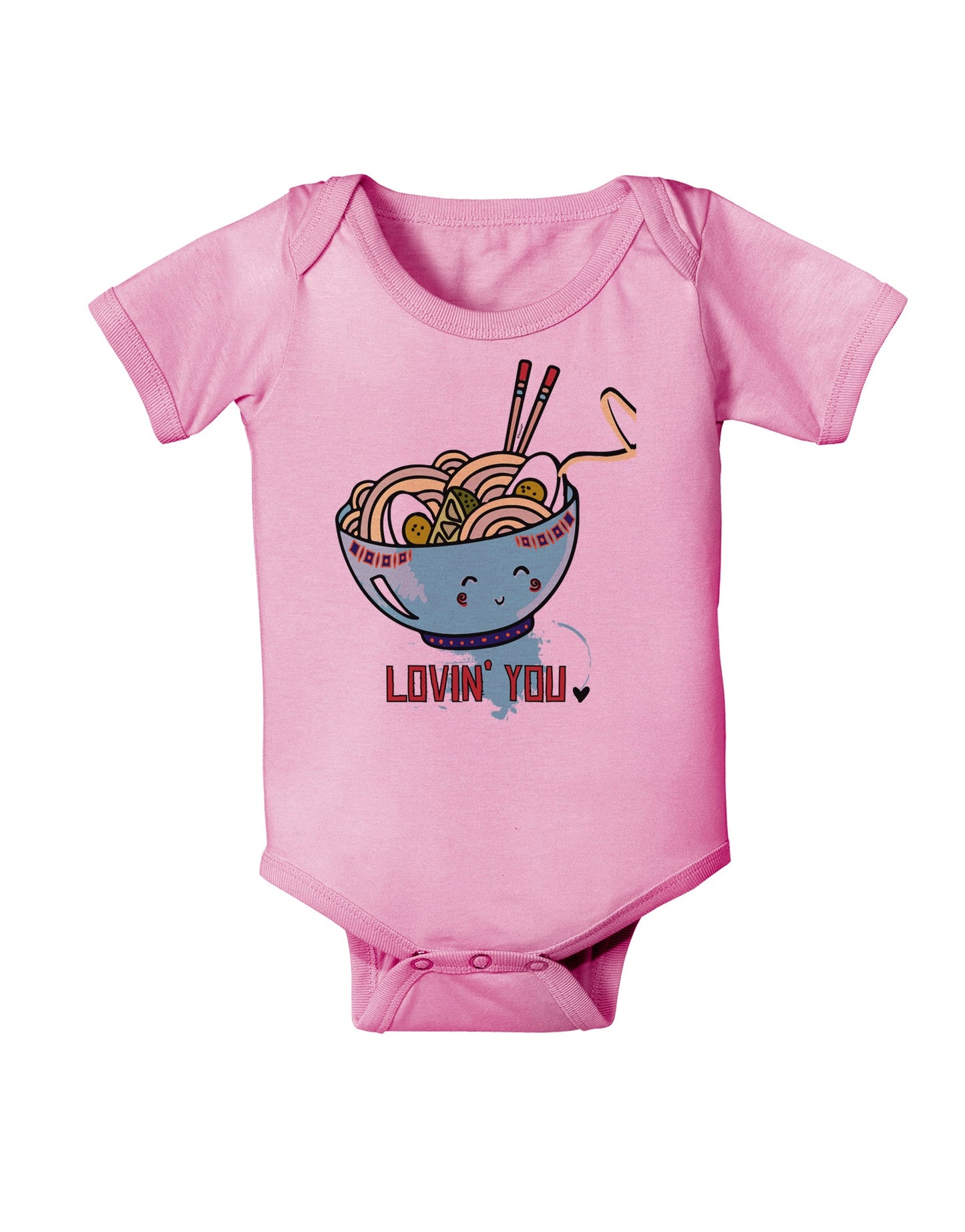 TooLoud Matching Lovin You Blue Pho Bowl Baby Romper Bodysuit-Baby Romper-TooLoud-Pink-06-Months-Davson Sales