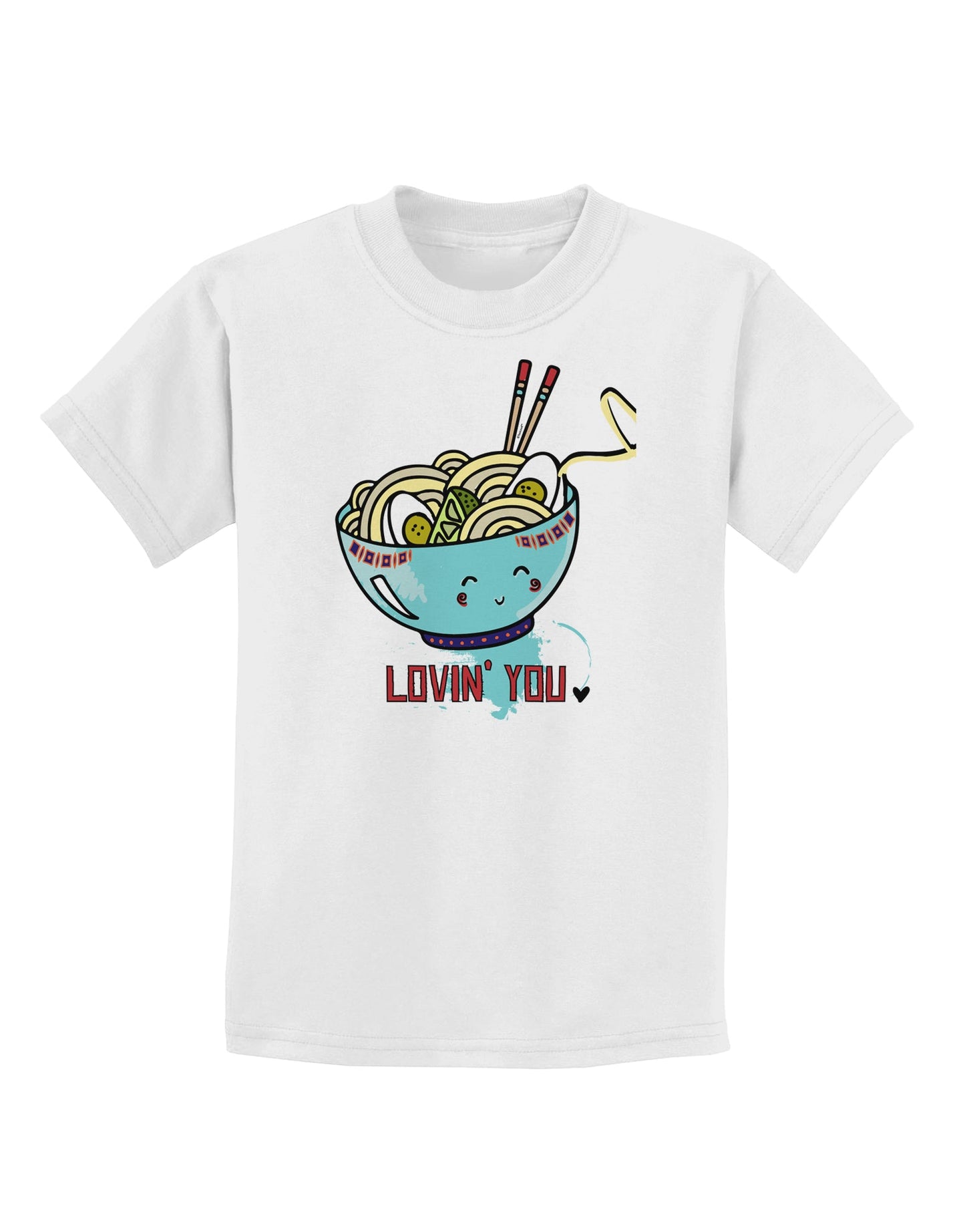 TooLoud Matching Lovin You Blue Pho Bowl Childrens T-Shirt-Childrens T-Shirt-TooLoud-White-X-Small-Davson Sales