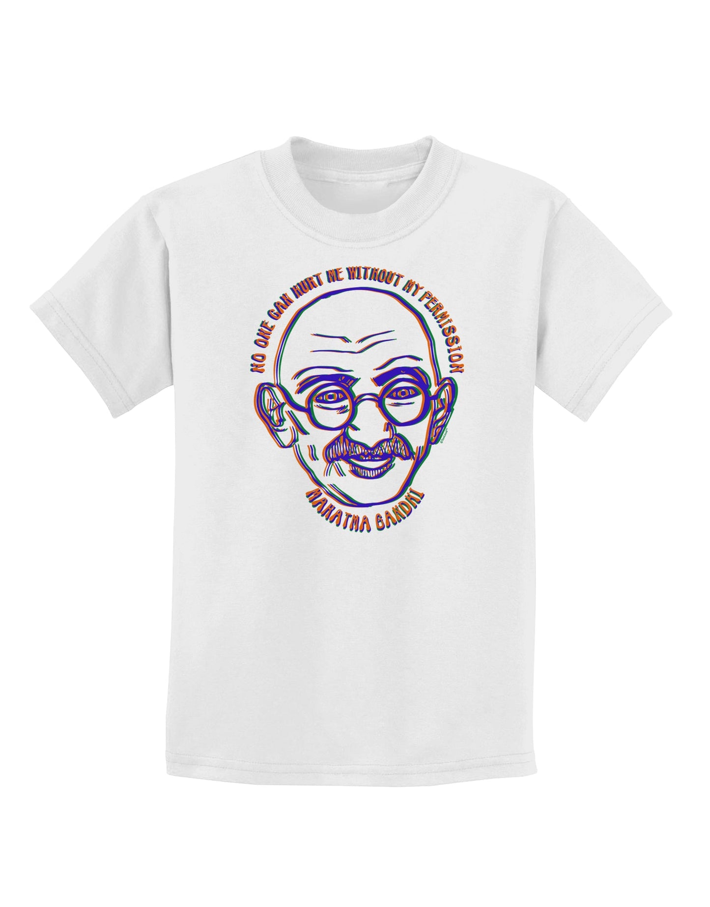 TooLoud No one can hurt me without my permission Ghandi Childrens T-Shirt-Childrens T-Shirt-TooLoud-White-X-Small-Davson Sales