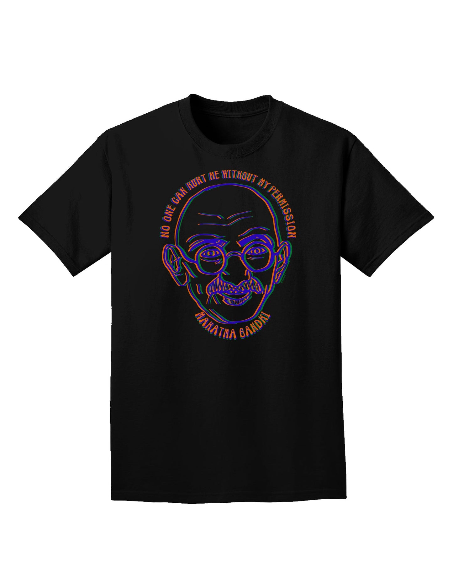 TooLoud No one can hurt me without my permission Ghandi Dark Adult Dark T-Shirt-Mens-Tshirts-TooLoud-Black-Small-Davson Sales