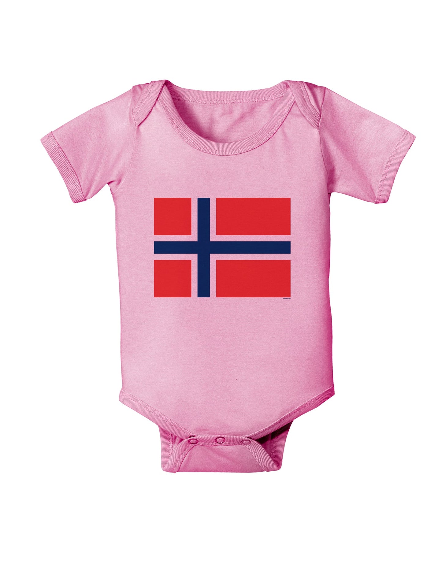 TooLoud Norwegian Flag Baby Romper Bodysuit-Baby Romper-TooLoud-Pink-06-Months-Davson Sales