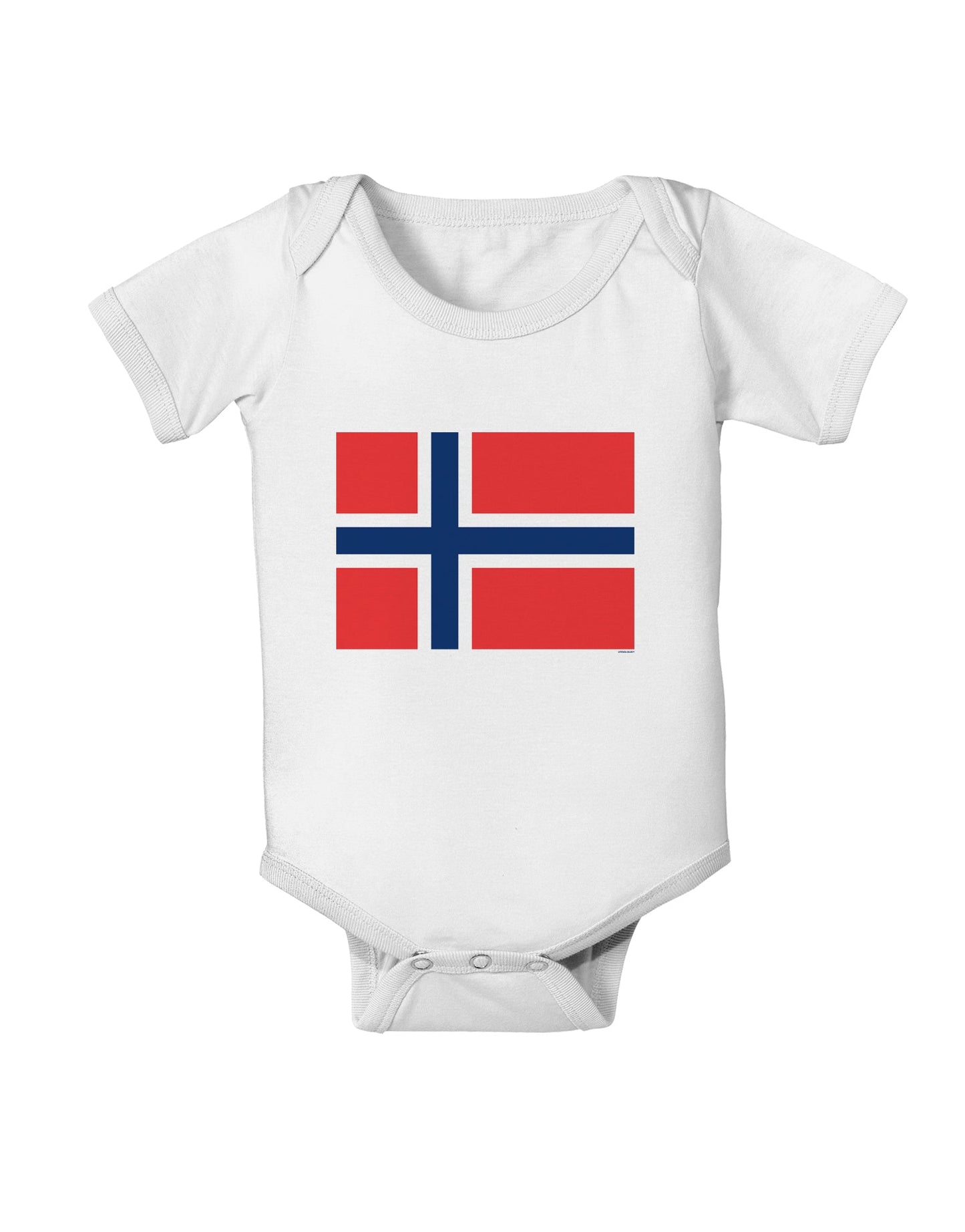 TooLoud Norwegian Flag Baby Romper Bodysuit-Baby Romper-TooLoud-White-06-Months-Davson Sales