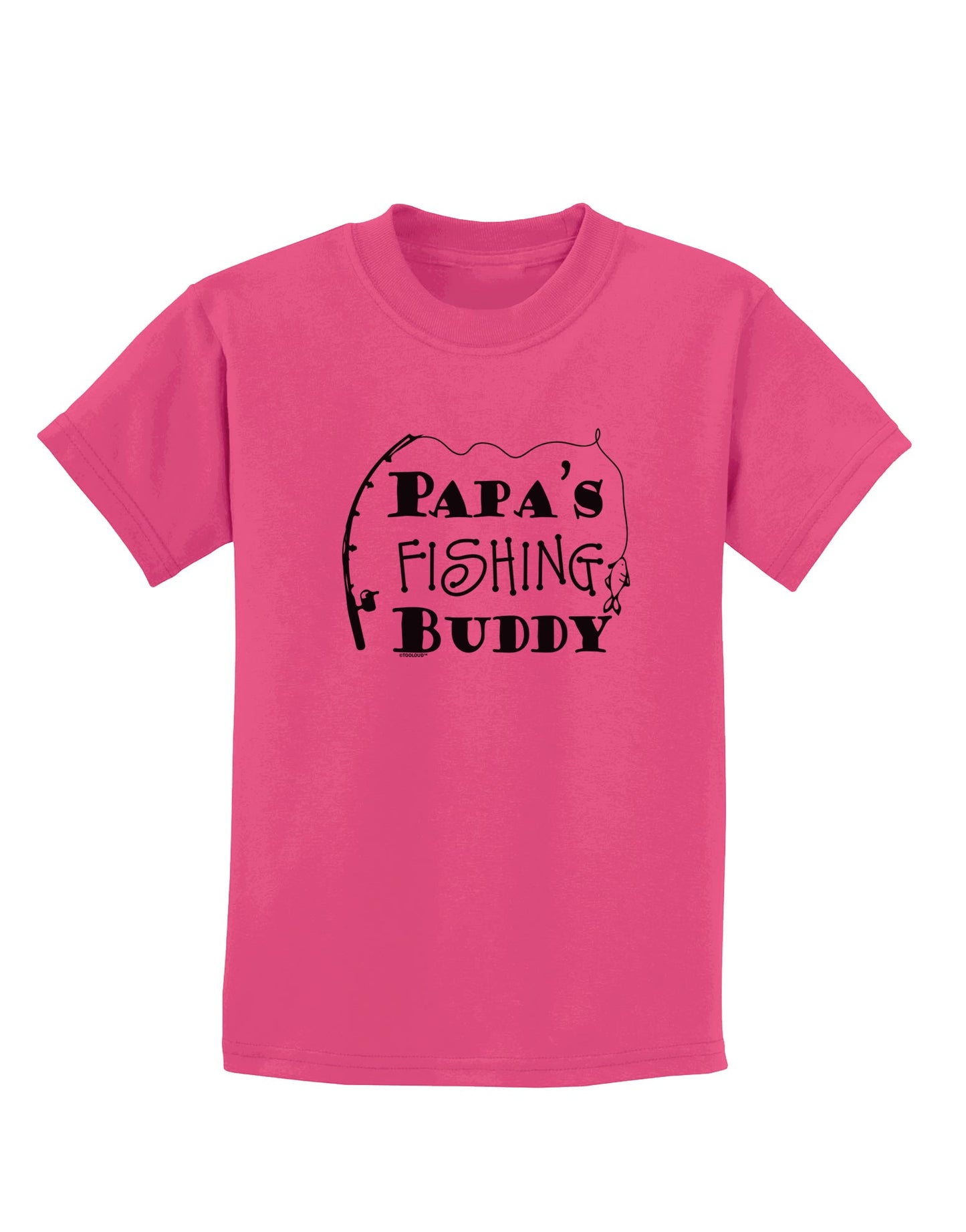 TooLoud Papas Fishing Buddy Childrens T-Shirt-Childrens T-Shirt-TooLoud-Sangria-X-Small-Davson Sales