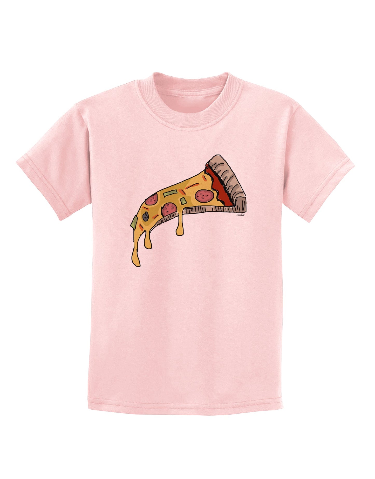 TooLoud Pizza Slice Childrens T-Shirt-Childrens T-Shirt-TooLoud-PalePink-X-Small-Davson Sales