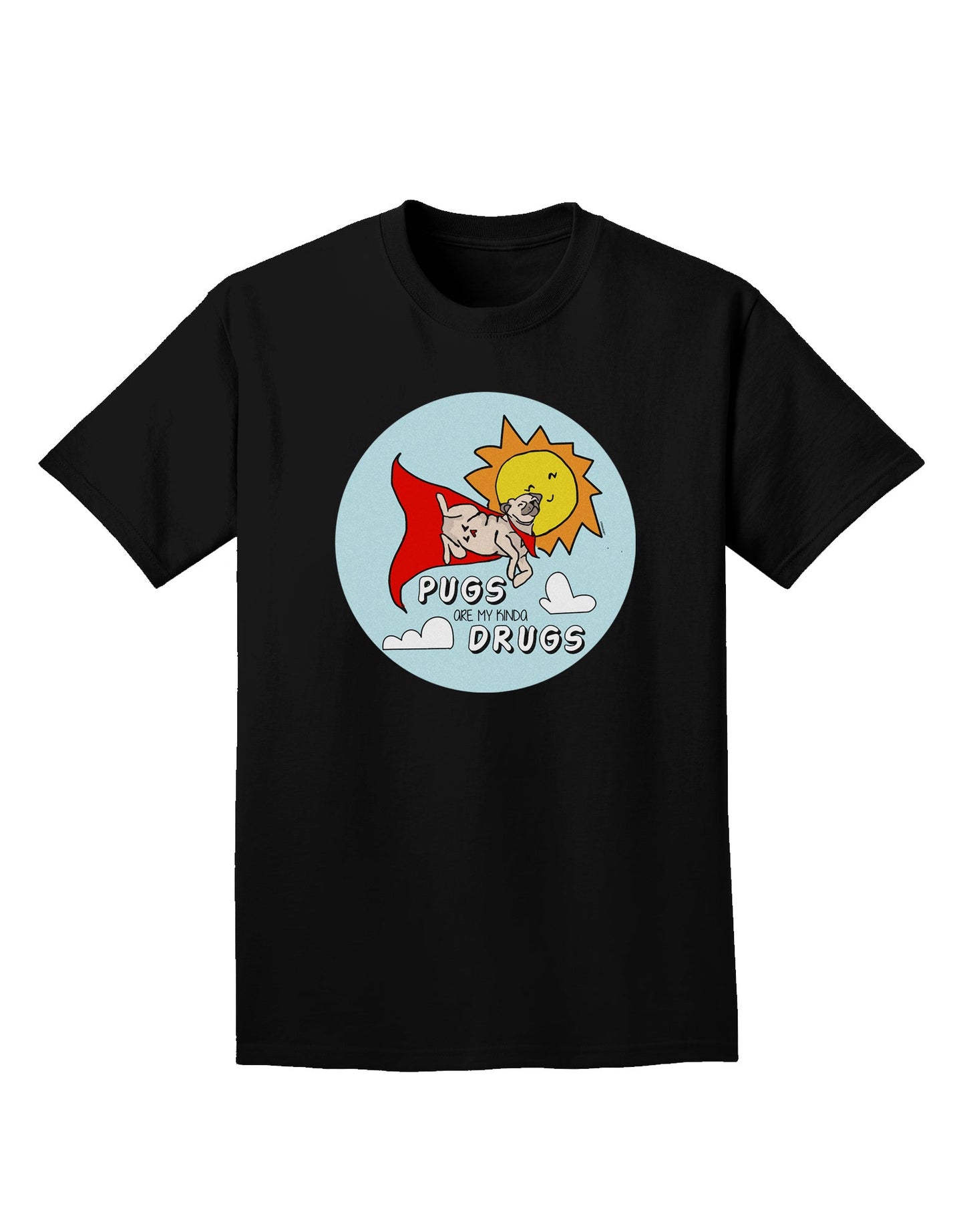 TooLoud Pugs Are My Kinda Drugs Dark Adult Dark T-Shirt-Mens-Tshirts-TooLoud-Black-Small-Davson Sales