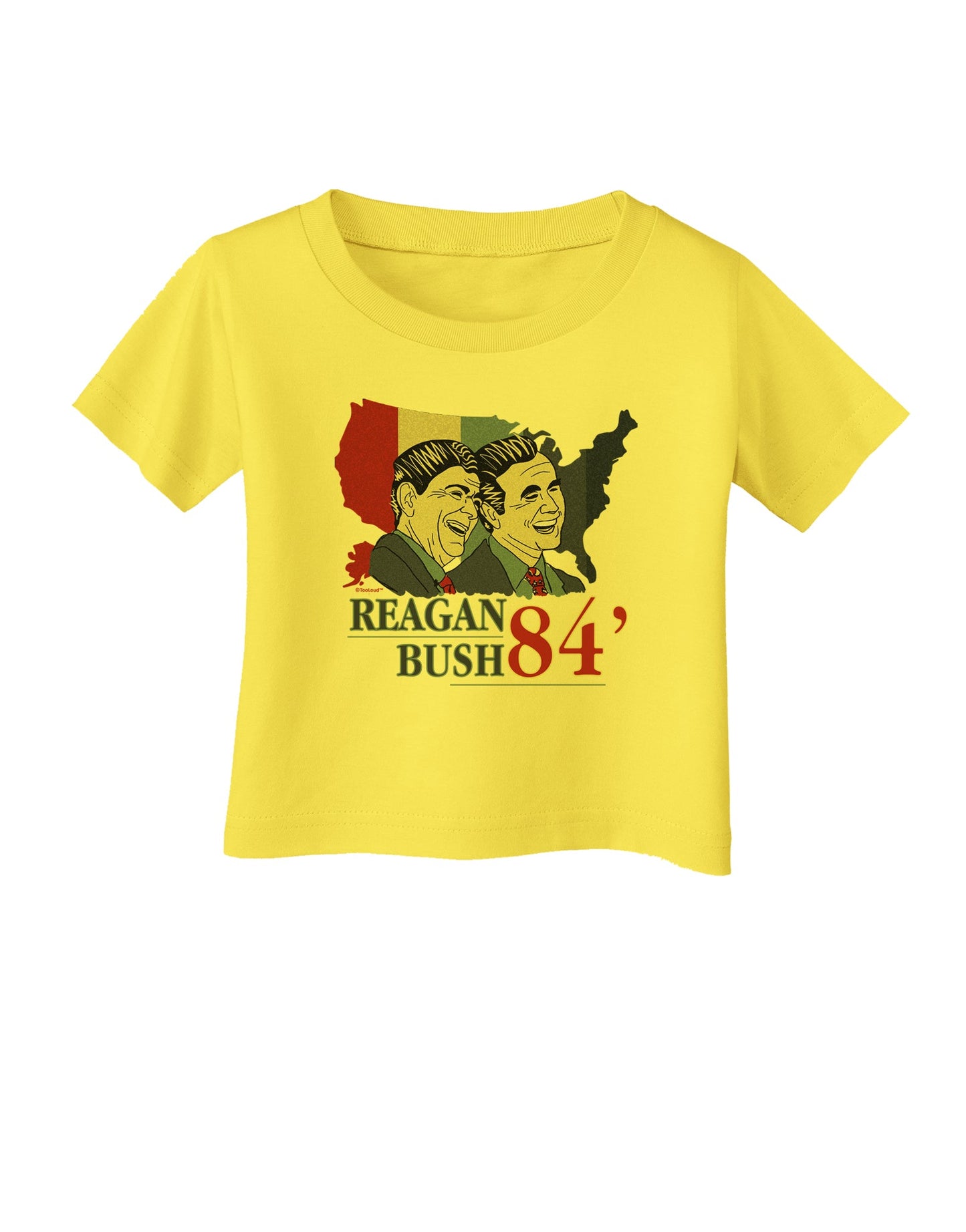 TooLoud REAGAN BUSH 84 Infant T-Shirt-Infant T-Shirt-TooLoud-Yellow-06-Months-Davson Sales