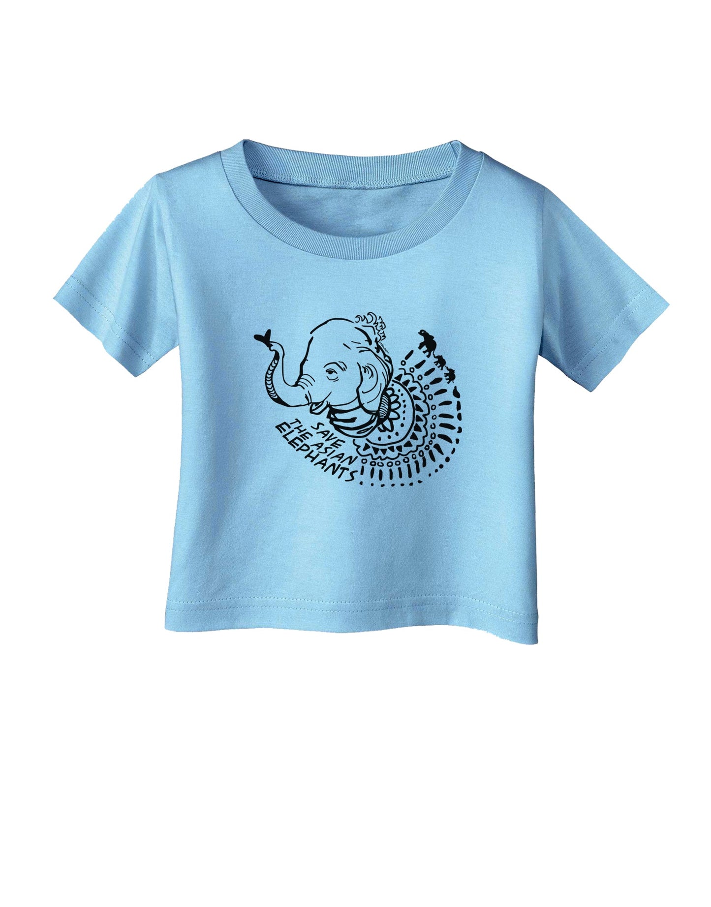 TooLoud Save the Asian Elephants Infant T-Shirt-Infant T-Shirt-TooLoud-Aquatic-Blue-06-Months-Davson Sales
