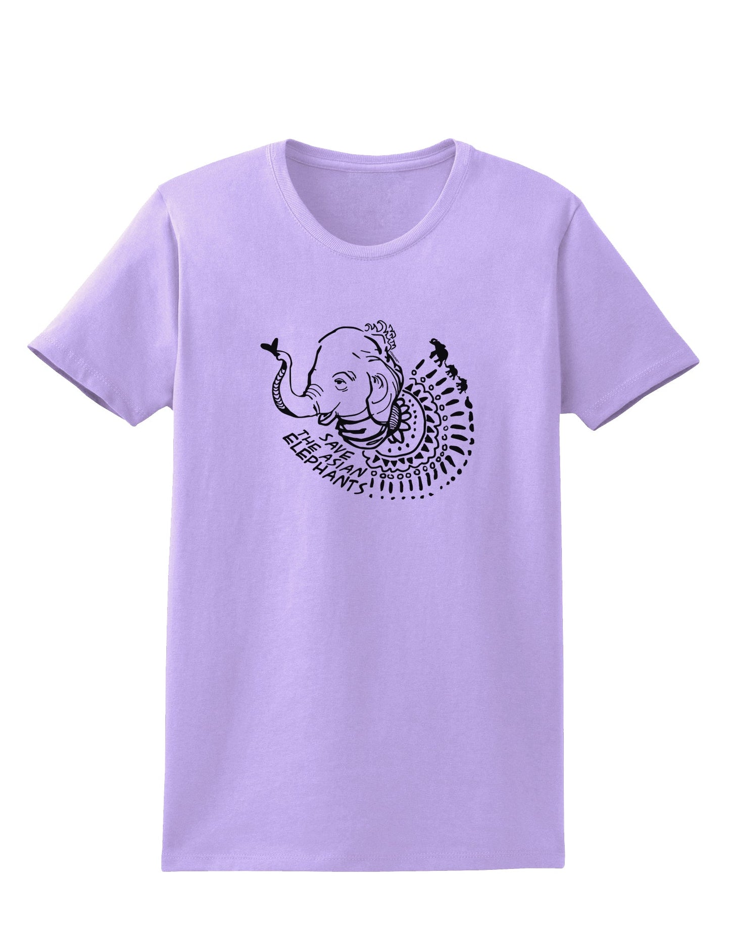 TooLoud Save the Asian Elephants Womens T-Shirt-Womens T-Shirt-TooLoud-Lavender-X-Small-Davson Sales