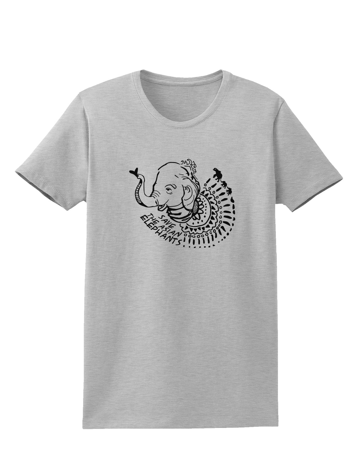 TooLoud Save the Asian Elephants Womens T-Shirt-Womens T-Shirt-TooLoud-AshGray-X-Small-Davson Sales