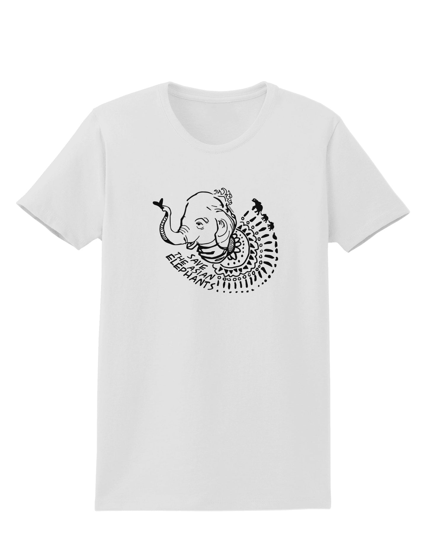 TooLoud Save the Asian Elephants Womens T-Shirt-Womens T-Shirt-TooLoud-White-X-Small-Davson Sales