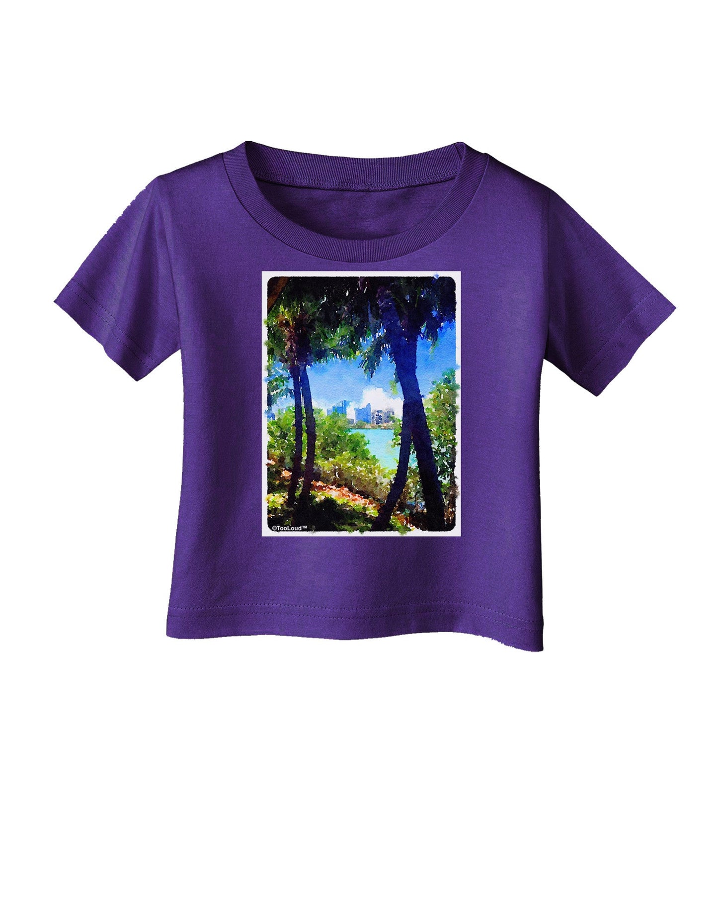 TooLoud Tropical Skyline Infant T-Shirt Dark-Infant T-Shirt-TooLoud-Purple-06-Months-Davson Sales