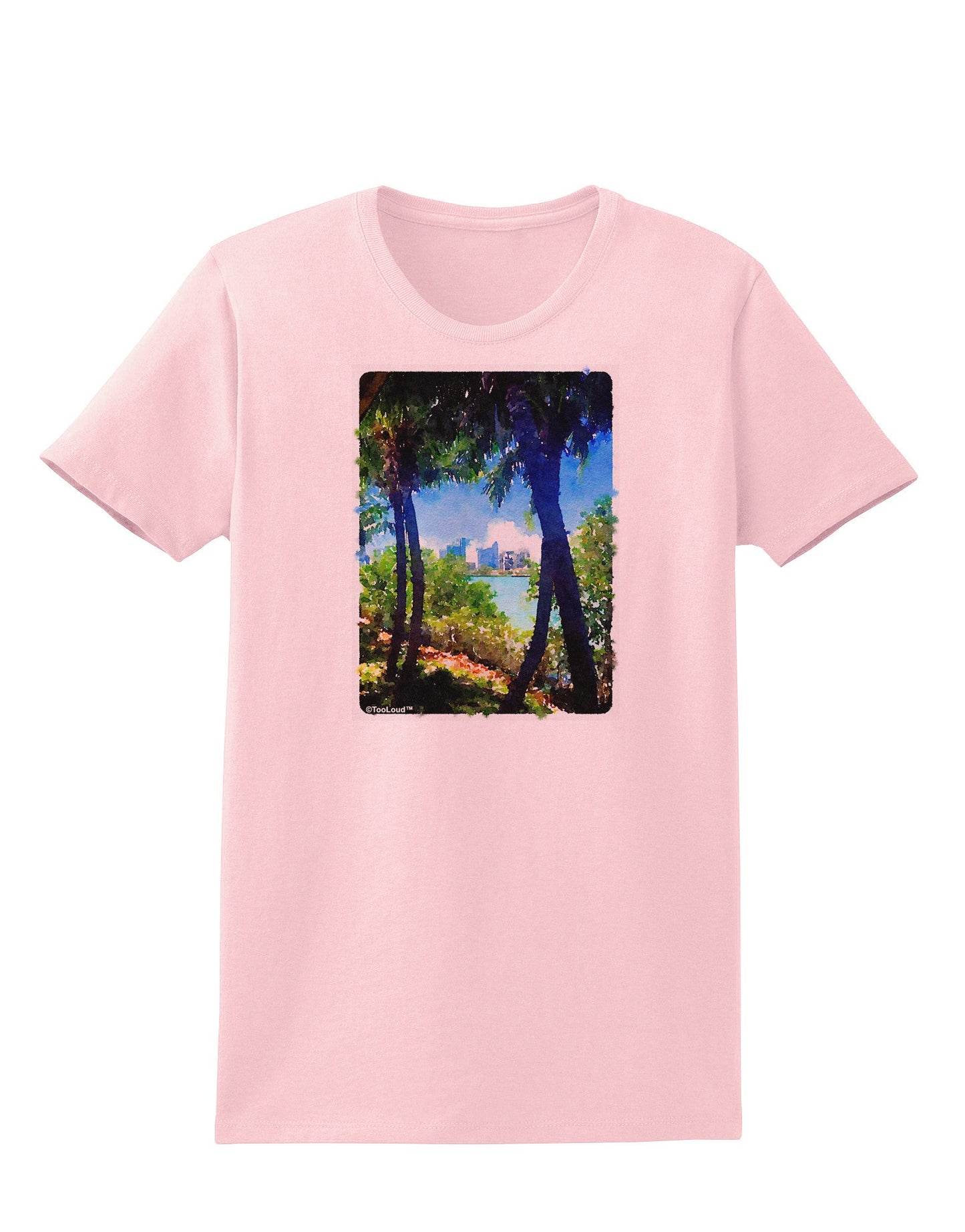 TooLoud Tropical Skyline Womens T-Shirt-Womens T-Shirt-TooLoud-PalePink-X-Small-Davson Sales