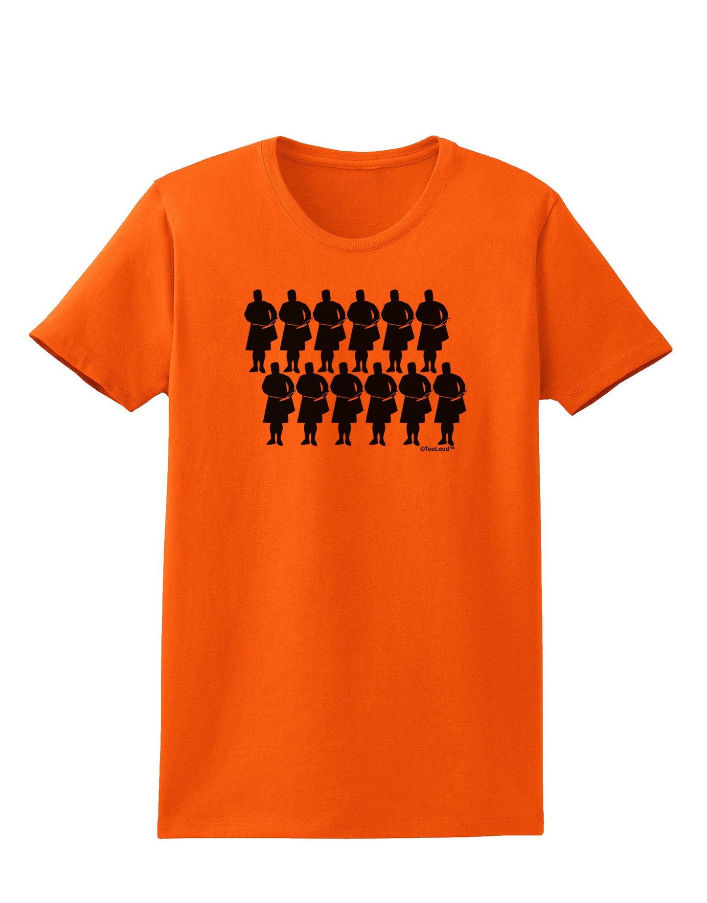 TooLoud Twelve Drummers Drumming Womens T-Shirt-Womens T-Shirt-TooLoud-Orange-X-Small-Davson Sales