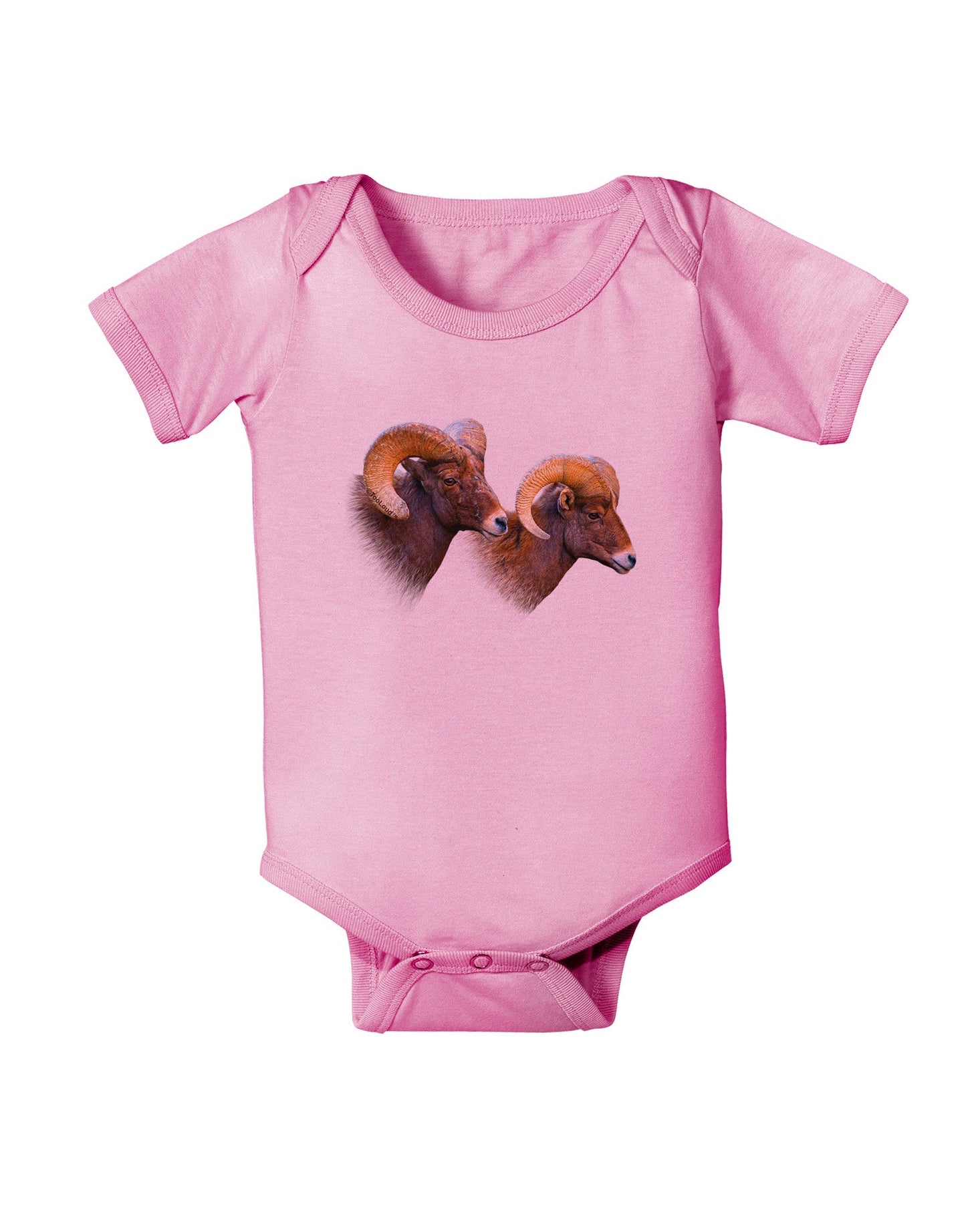 TooLoud Two Majestic Bighorn Rams Baby Romper Bodysuit-Baby Romper-TooLoud-Pink-06-Months-Davson Sales
