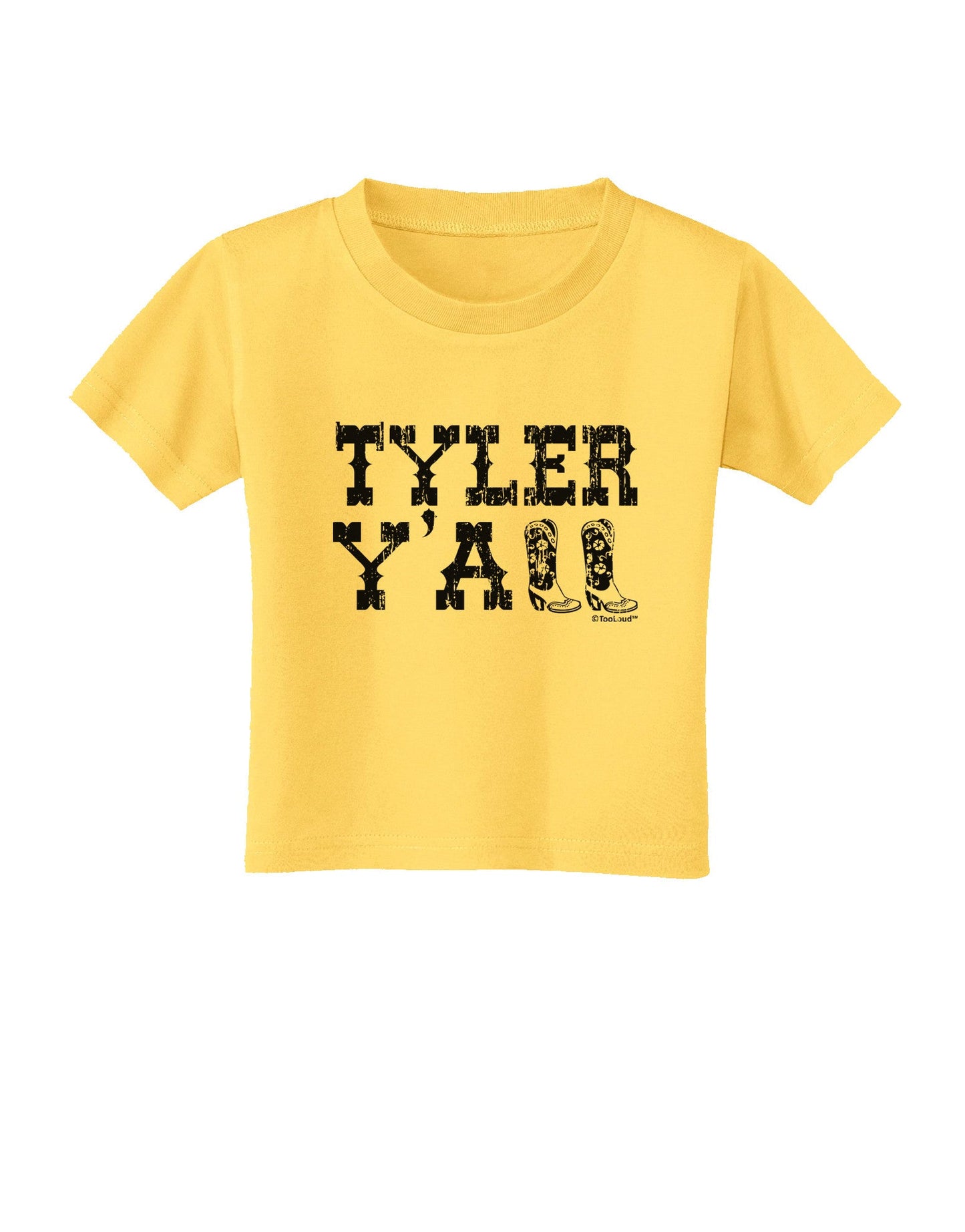 TooLoud Tyler Y'all - Southwestern Style Toddler T-Shirt-Toddler T-Shirt-TooLoud-Yellow-2T-Davson Sales