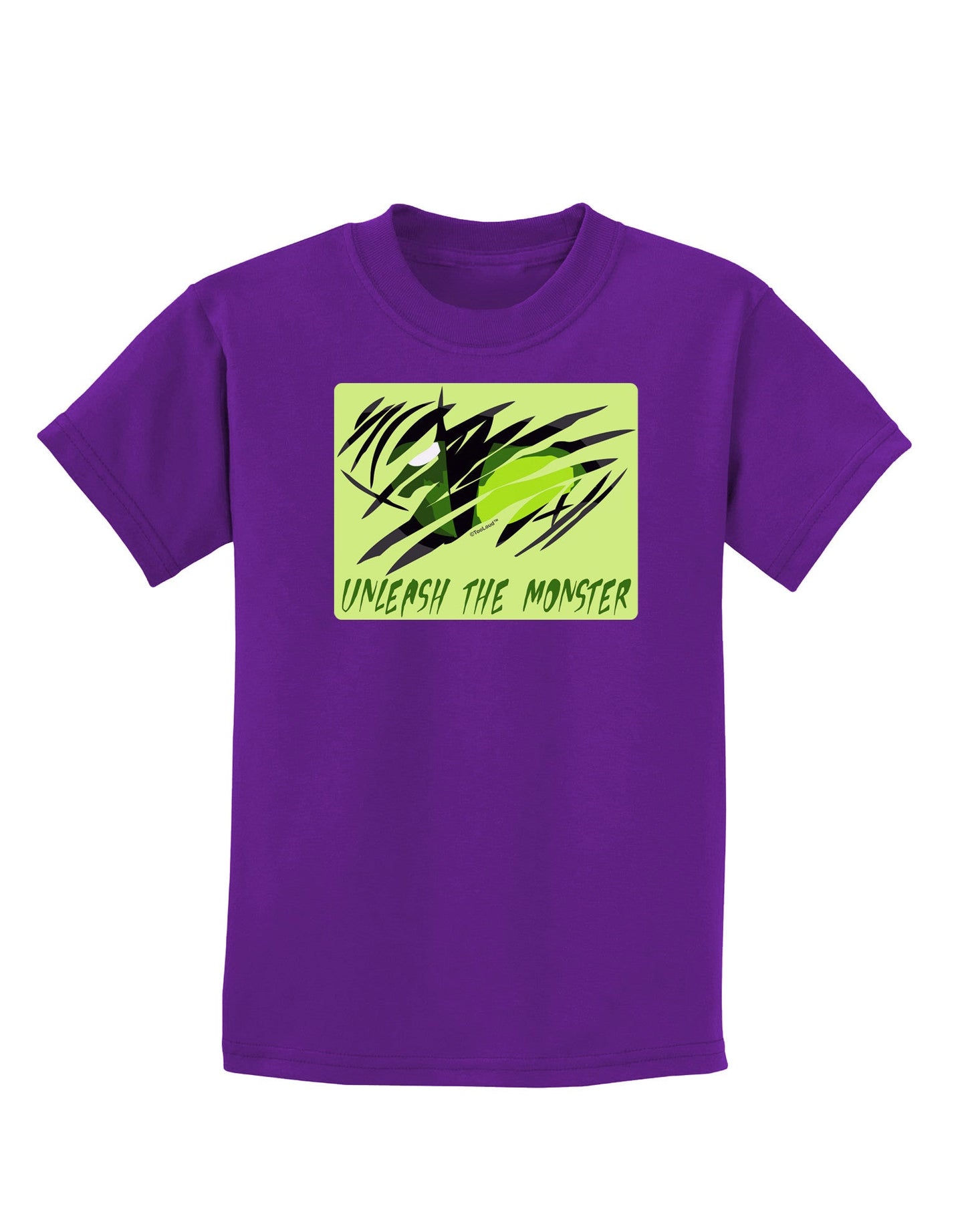 TooLoud Unleash The Monster Childrens Dark T-Shirt-Childrens T-Shirt-TooLoud-Purple-X-Small-Davson Sales