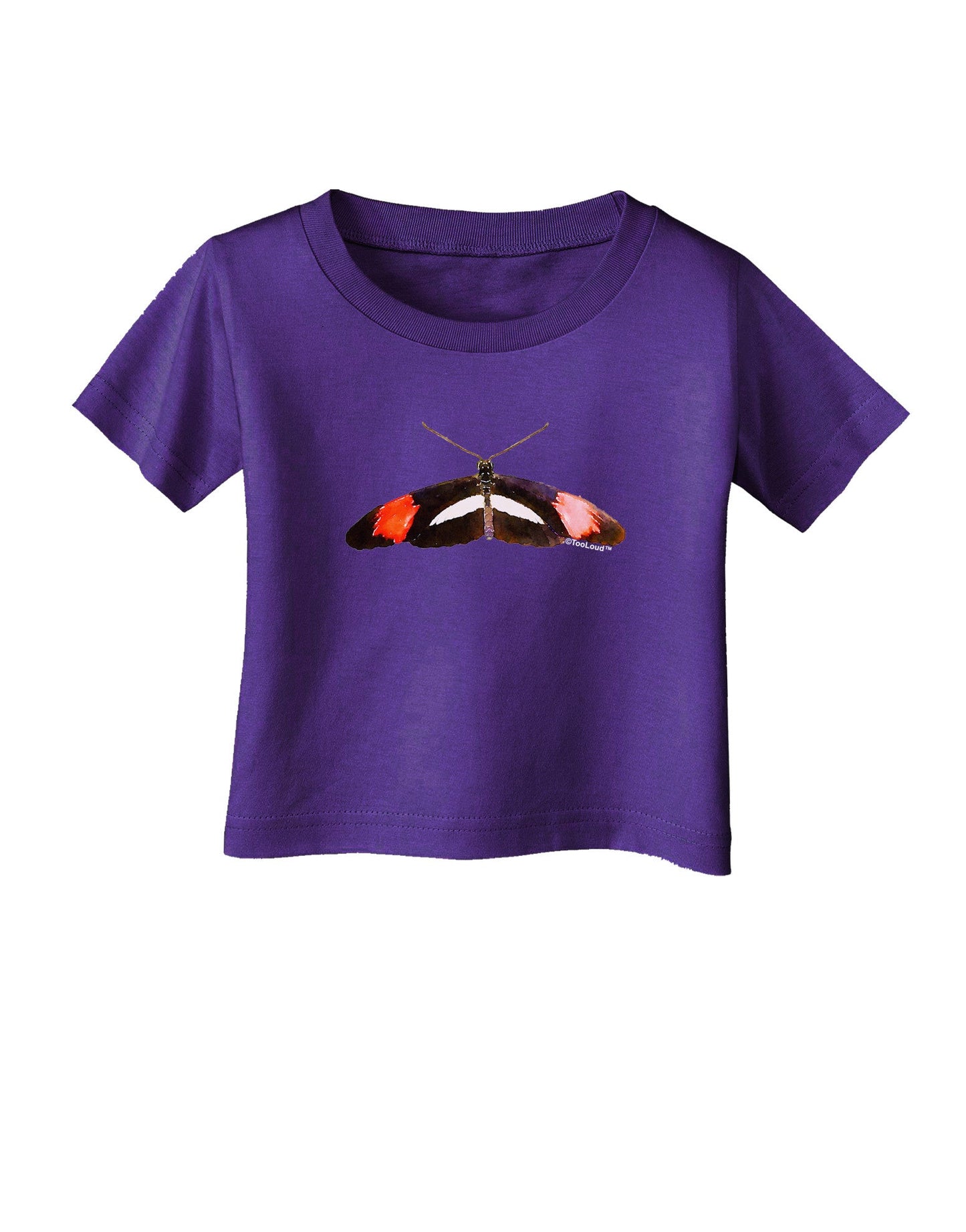 TooLoud Watercolor Butterfly Black Infant T-Shirt Dark-Infant T-Shirt-TooLoud-Purple-06-Months-Davson Sales