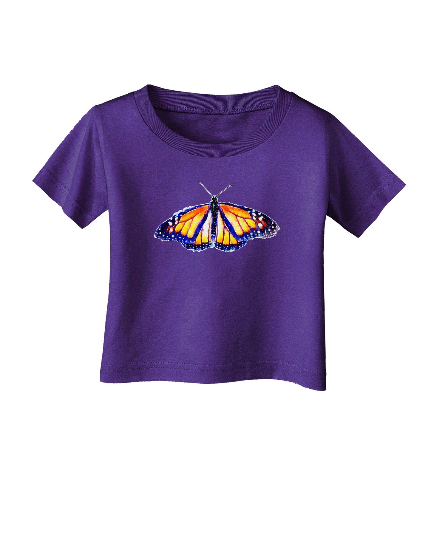 TooLoud Watercolor Monarch Butterfly Infant T-Shirt Dark-Infant T-Shirt-TooLoud-Purple-06-Months-Davson Sales