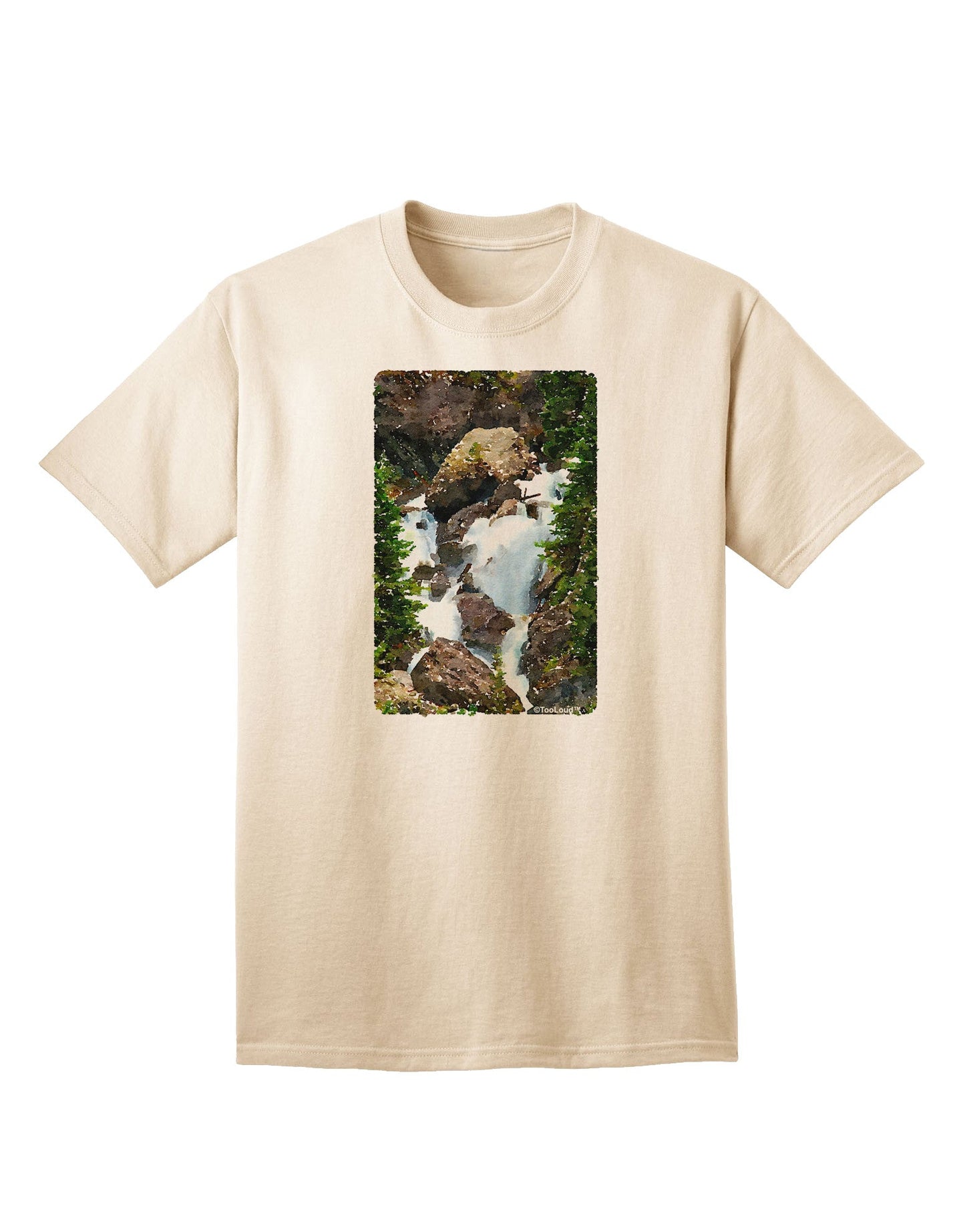 TooLoud Waterfall Watercolor Adult T-Shirt-Mens T-Shirt-TooLoud-Natural-Small-Davson Sales