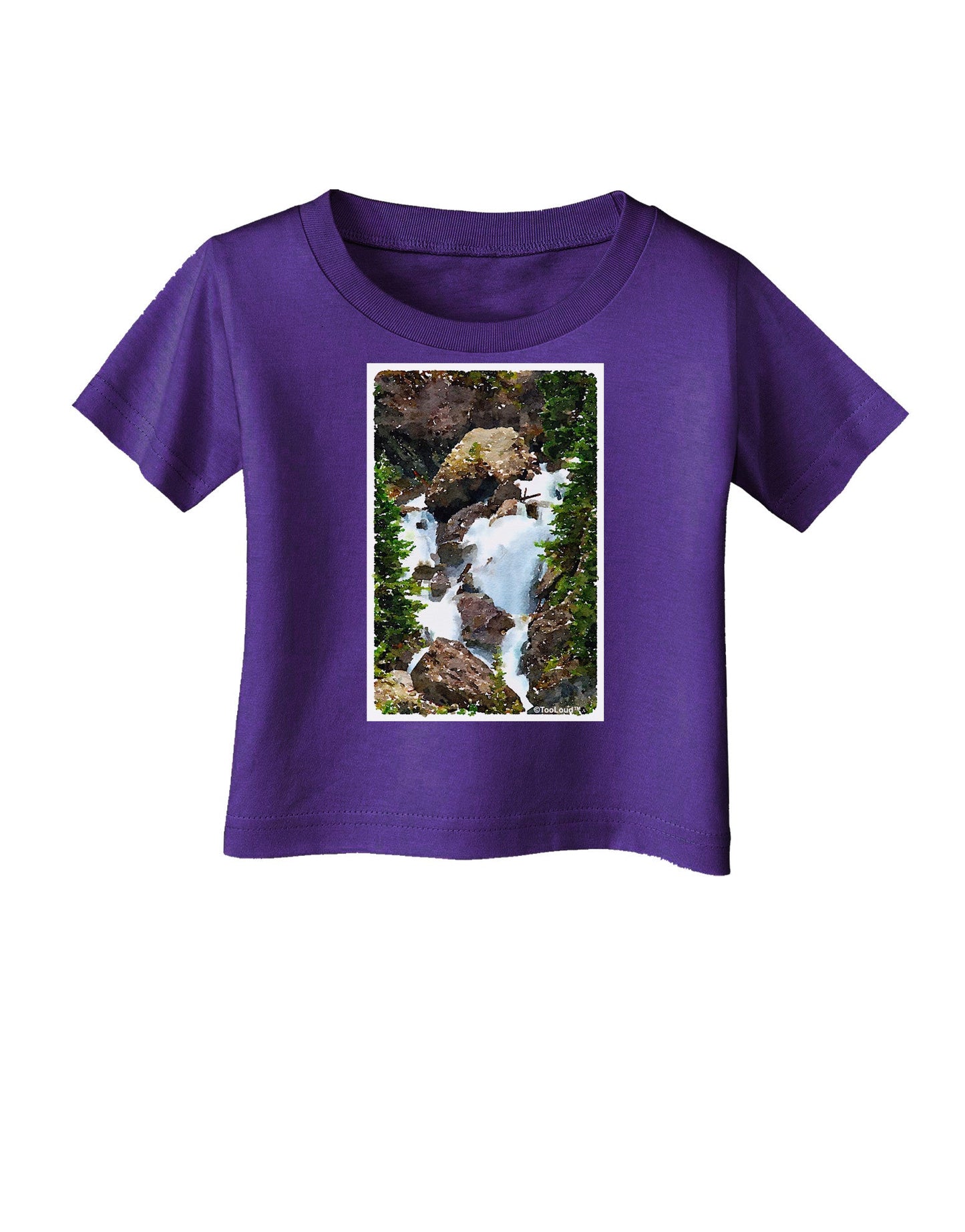 TooLoud Waterfall Watercolor Infant T-Shirt Dark-Infant T-Shirt-TooLoud-Purple-06-Months-Davson Sales