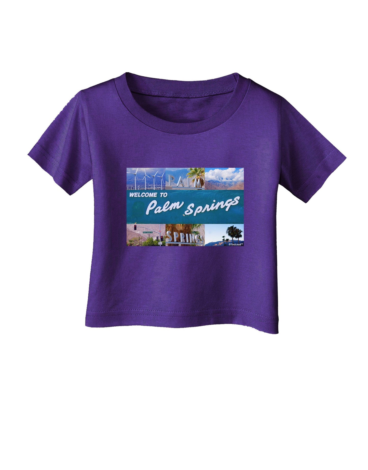 TooLoud Welcome to Palm Springs Collage Infant T-Shirt Dark-Infant T-Shirt-TooLoud-Purple-06-Months-Davson Sales