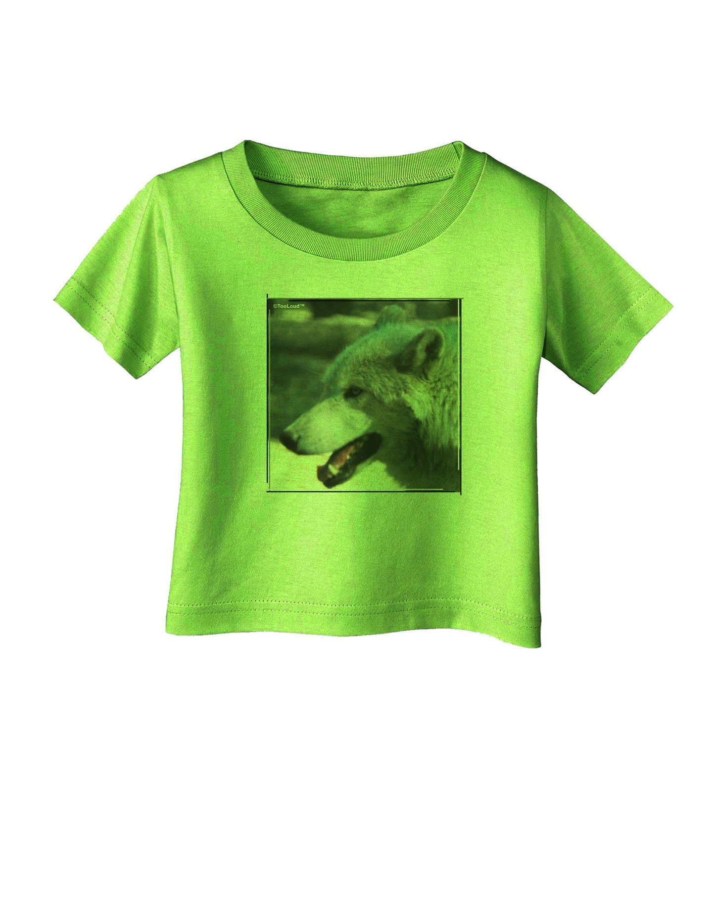 TooLoud White Wolf Face Infant T-Shirt-Infant T-Shirt-TooLoud-Lime-Green-06-Months-Davson Sales