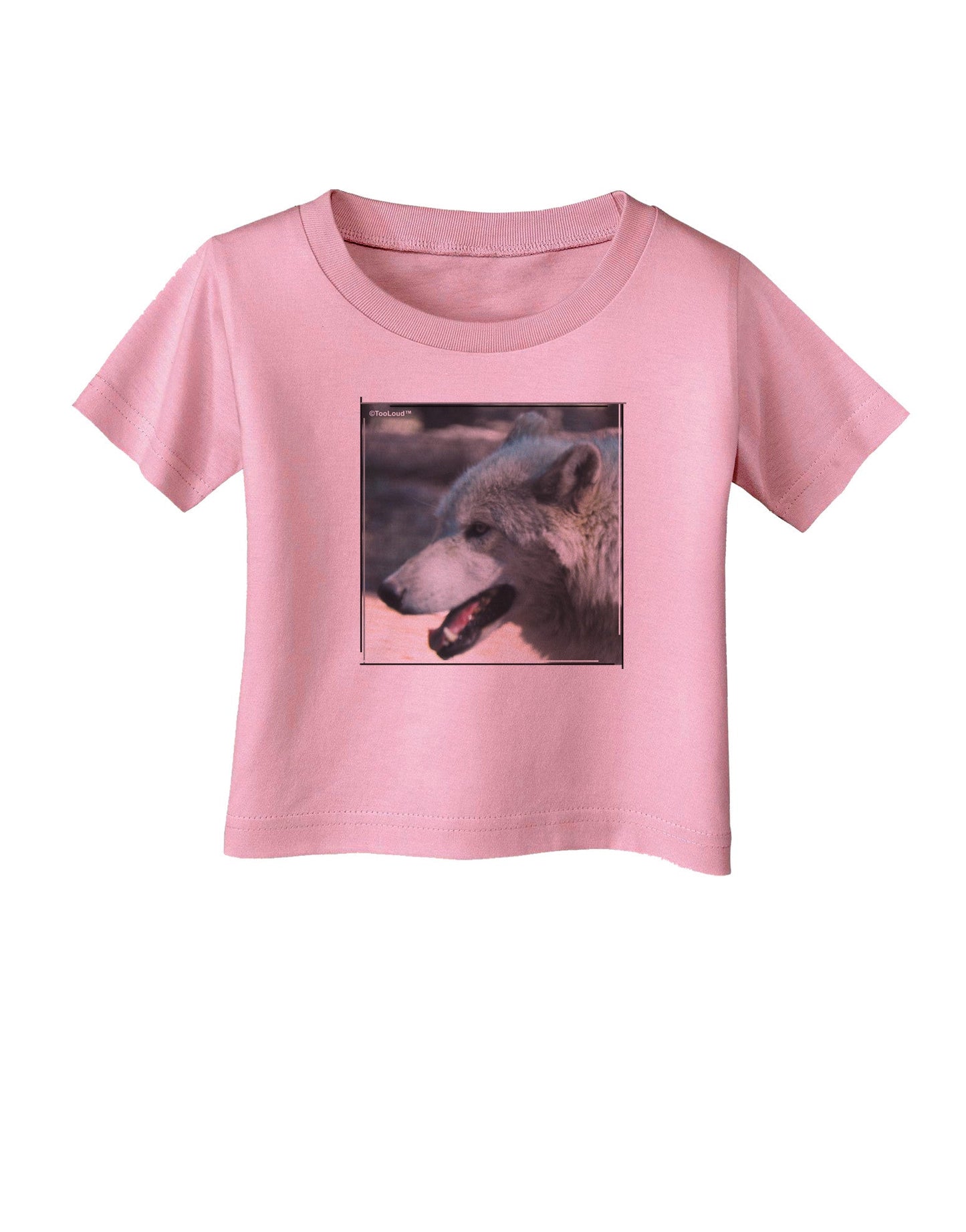 TooLoud White Wolf Face Infant T-Shirt-Infant T-Shirt-TooLoud-Candy-Pink-06-Months-Davson Sales