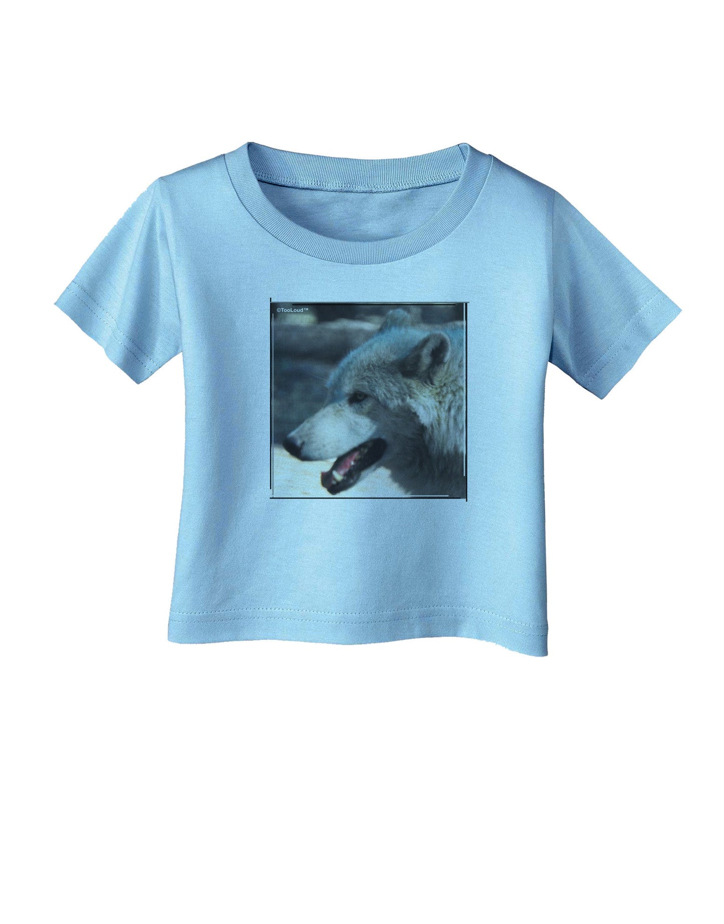 TooLoud White Wolf Face Infant T-Shirt-Infant T-Shirt-TooLoud-Aquatic-Blue-06-Months-Davson Sales