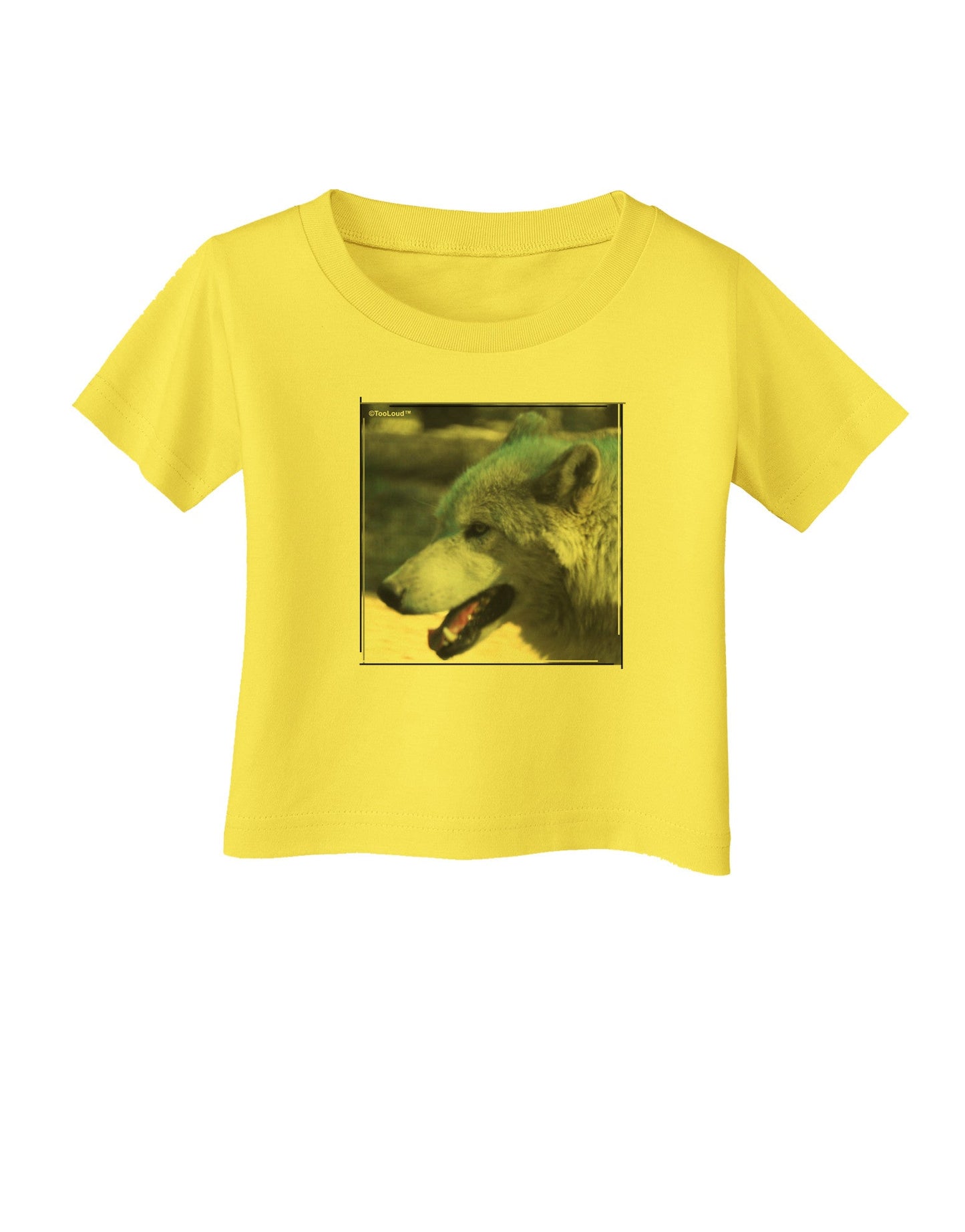 TooLoud White Wolf Face Infant T-Shirt-Infant T-Shirt-TooLoud-Yellow-06-Months-Davson Sales