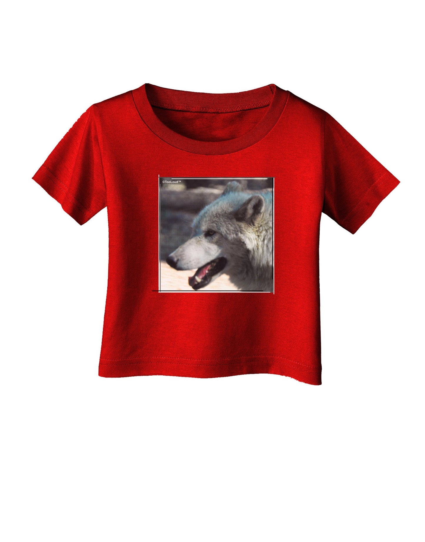 TooLoud White Wolf Face Infant T-Shirt Dark-Infant T-Shirt-TooLoud-Red-06-Months-Davson Sales