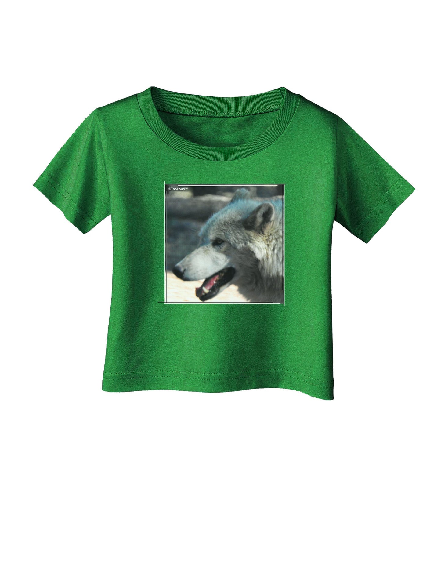 TooLoud White Wolf Face Infant T-Shirt Dark-Infant T-Shirt-TooLoud-Clover-Green-06-Months-Davson Sales