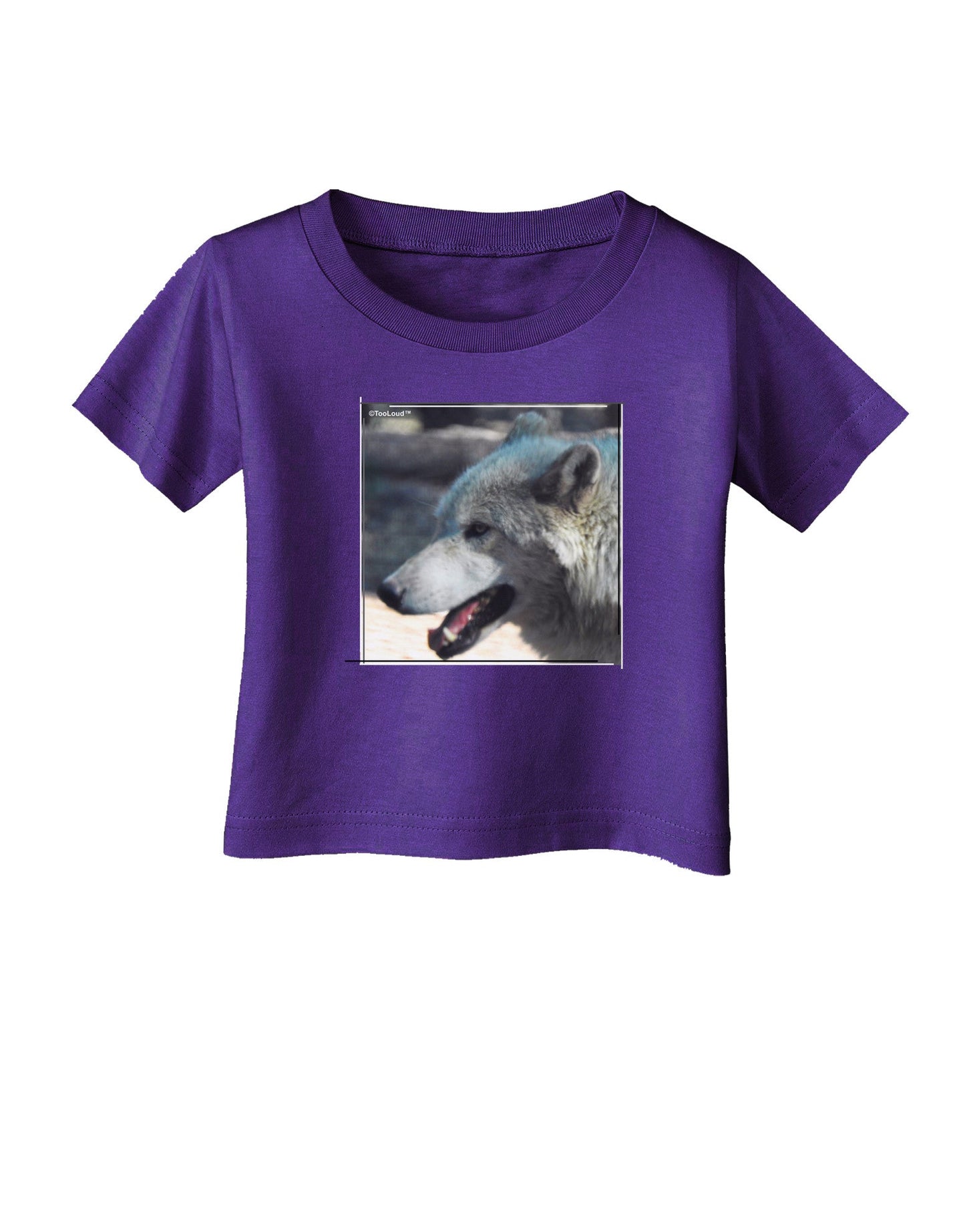TooLoud White Wolf Face Infant T-Shirt Dark-Infant T-Shirt-TooLoud-Purple-06-Months-Davson Sales