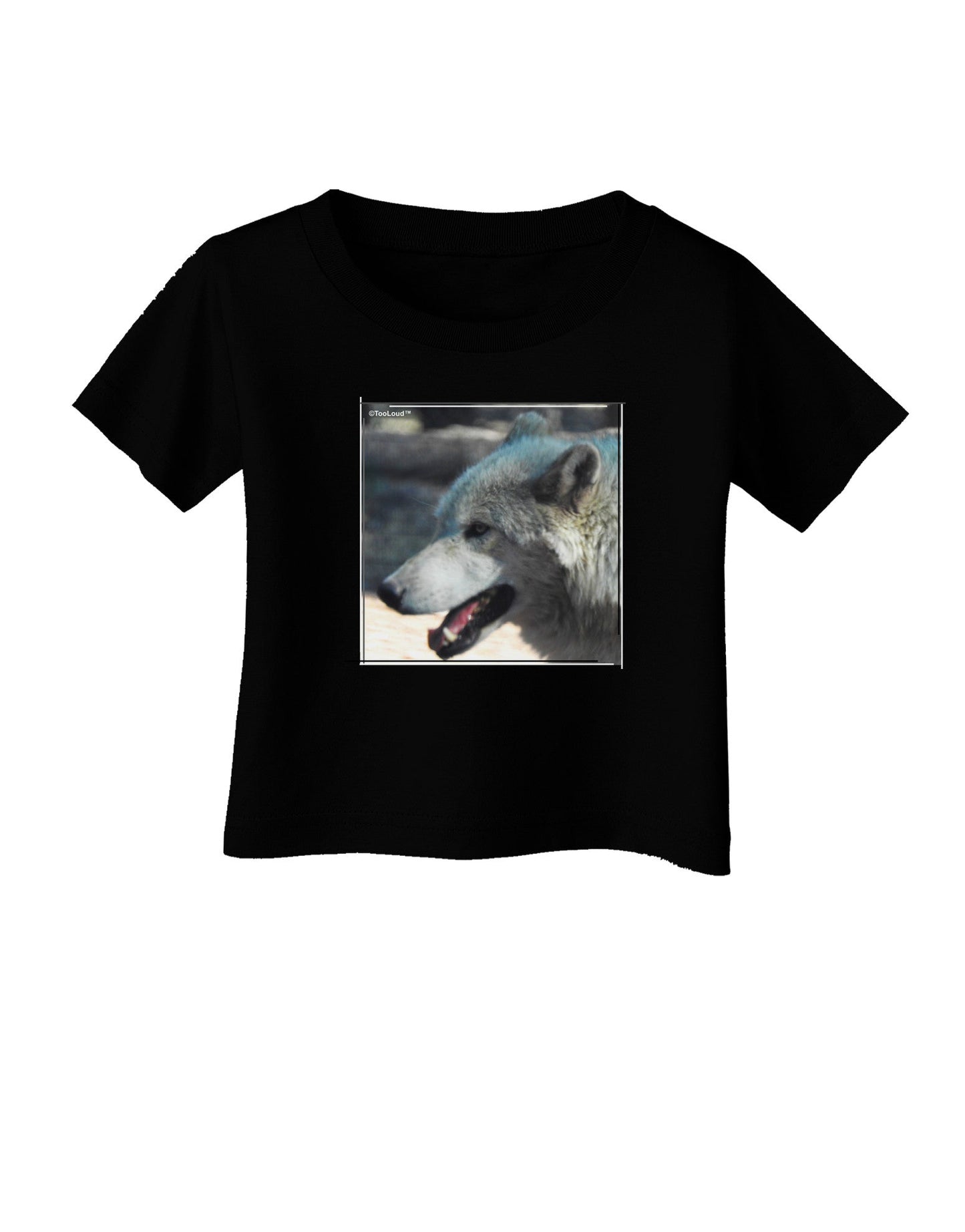 TooLoud White Wolf Face Infant T-Shirt Dark-Infant T-Shirt-TooLoud-Black-06-Months-Davson Sales