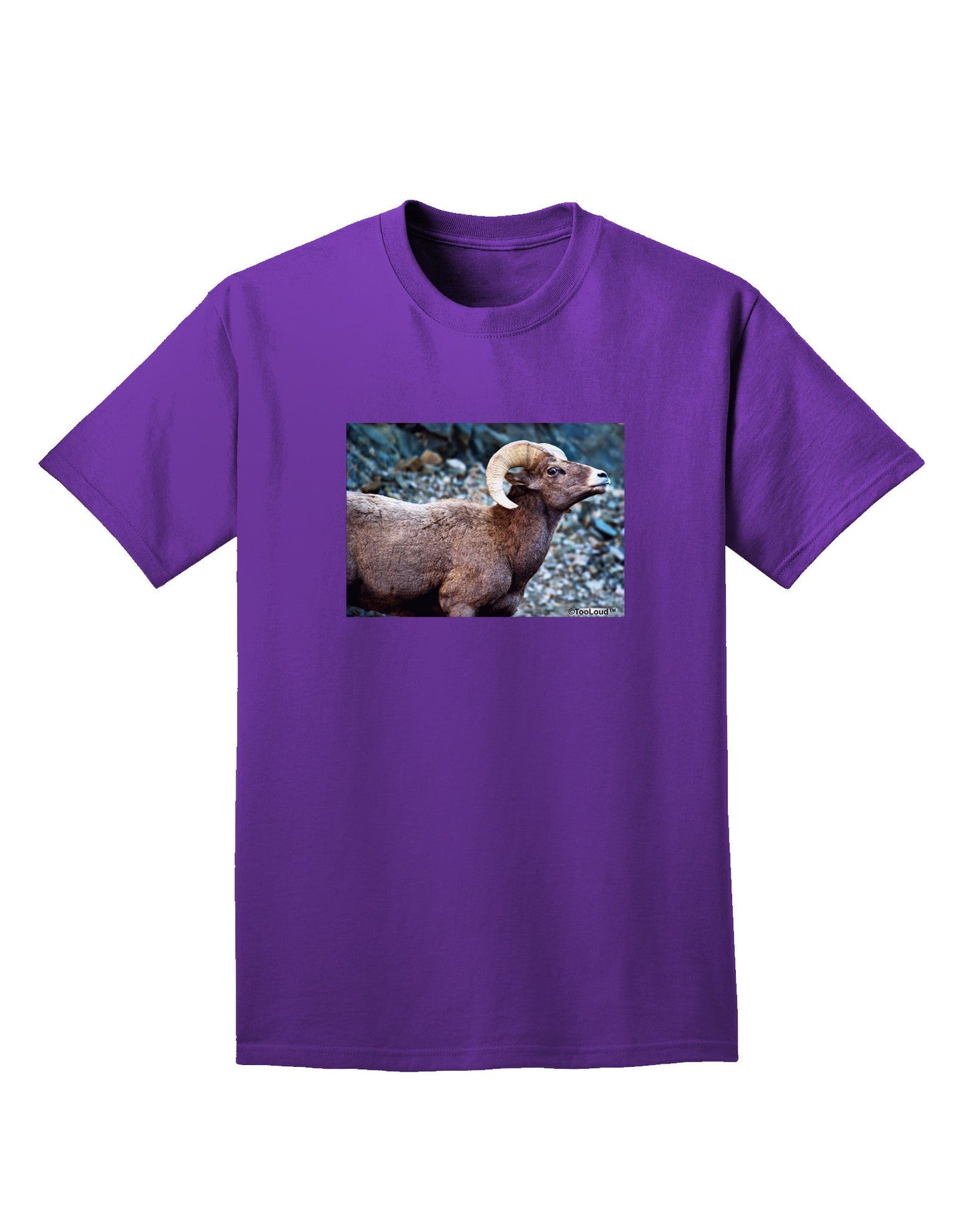 TooLoud Wide Eyed Big Horn Adult Dark T-Shirt-Mens T-Shirt-TooLoud-Purple-Small-Davson Sales