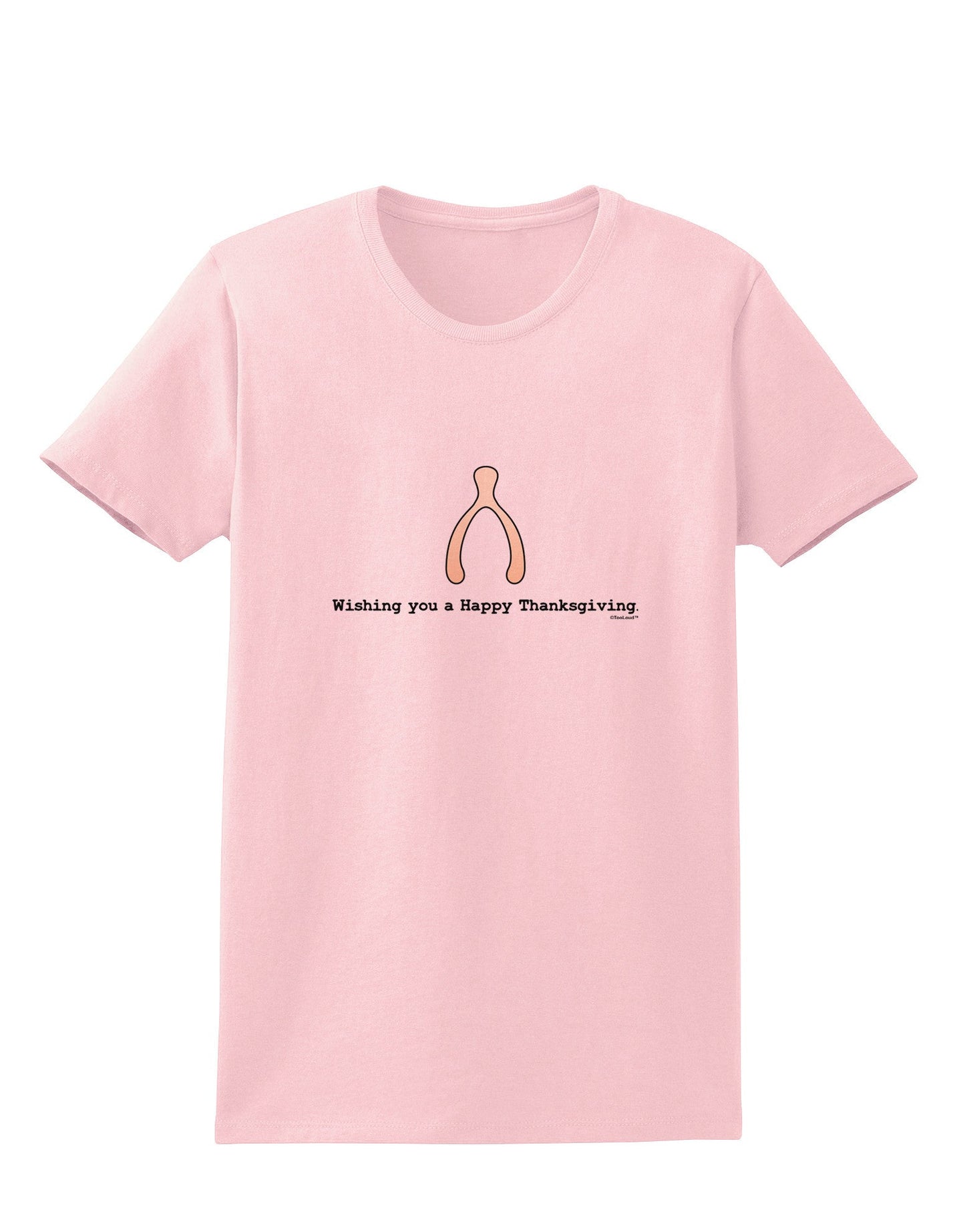 TooLoud Wishing You a Happy Thanksgiving Wishbone Womens T-Shirt-Womens T-Shirt-TooLoud-PalePink-X-Small-Davson Sales