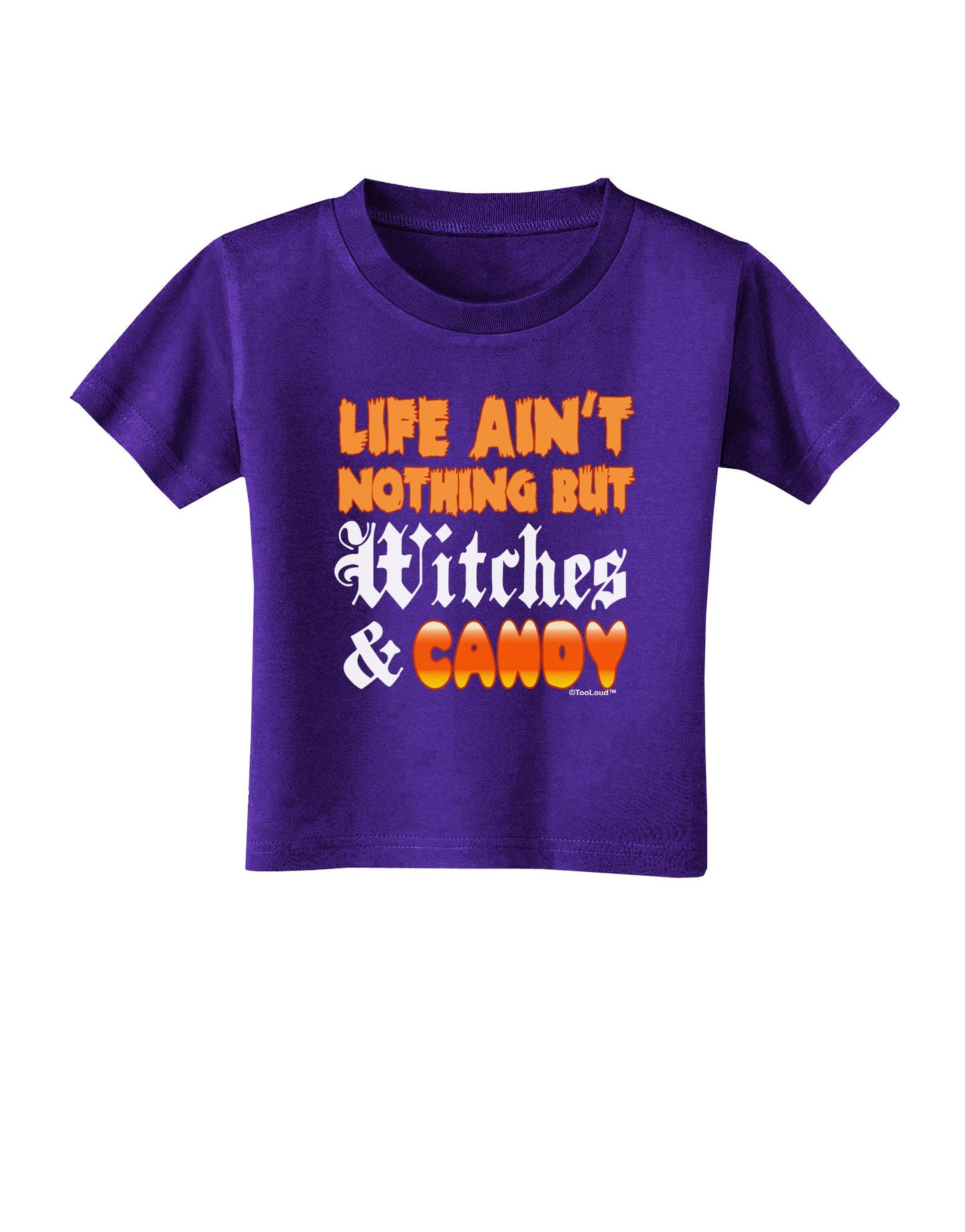 TooLoud Witches and Candy Color Toddler T-Shirt Dark-Toddler T-Shirt-TooLoud-Purple-2T-Davson Sales