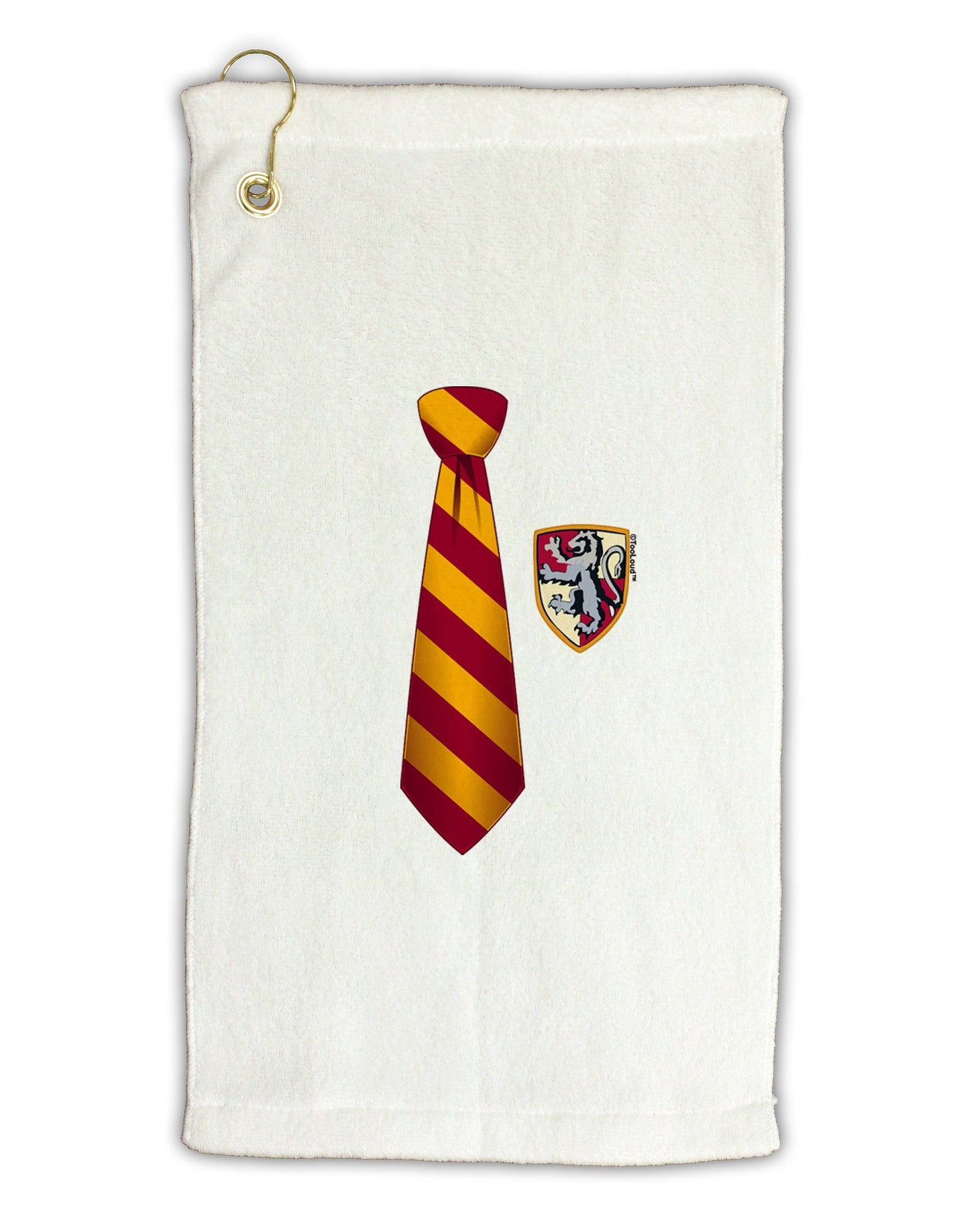 TooLoud Wizard Tie Red and Yellow Micro Terry Gromet Golf Towel 11"x19-Golf Towel-TooLoud-White-Davson Sales